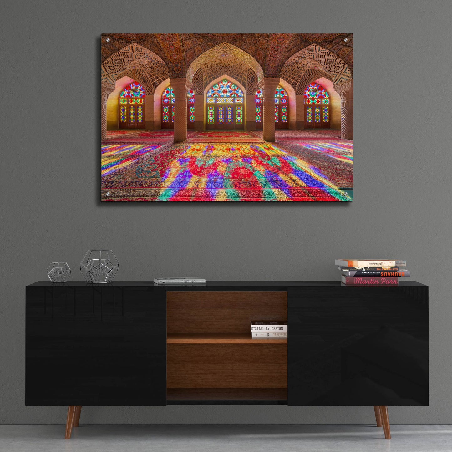 Epic Art 'Pink Mosque of Shiraz Iran' by Epic Portfolio, Acrylic Glass Wall Art,36x24