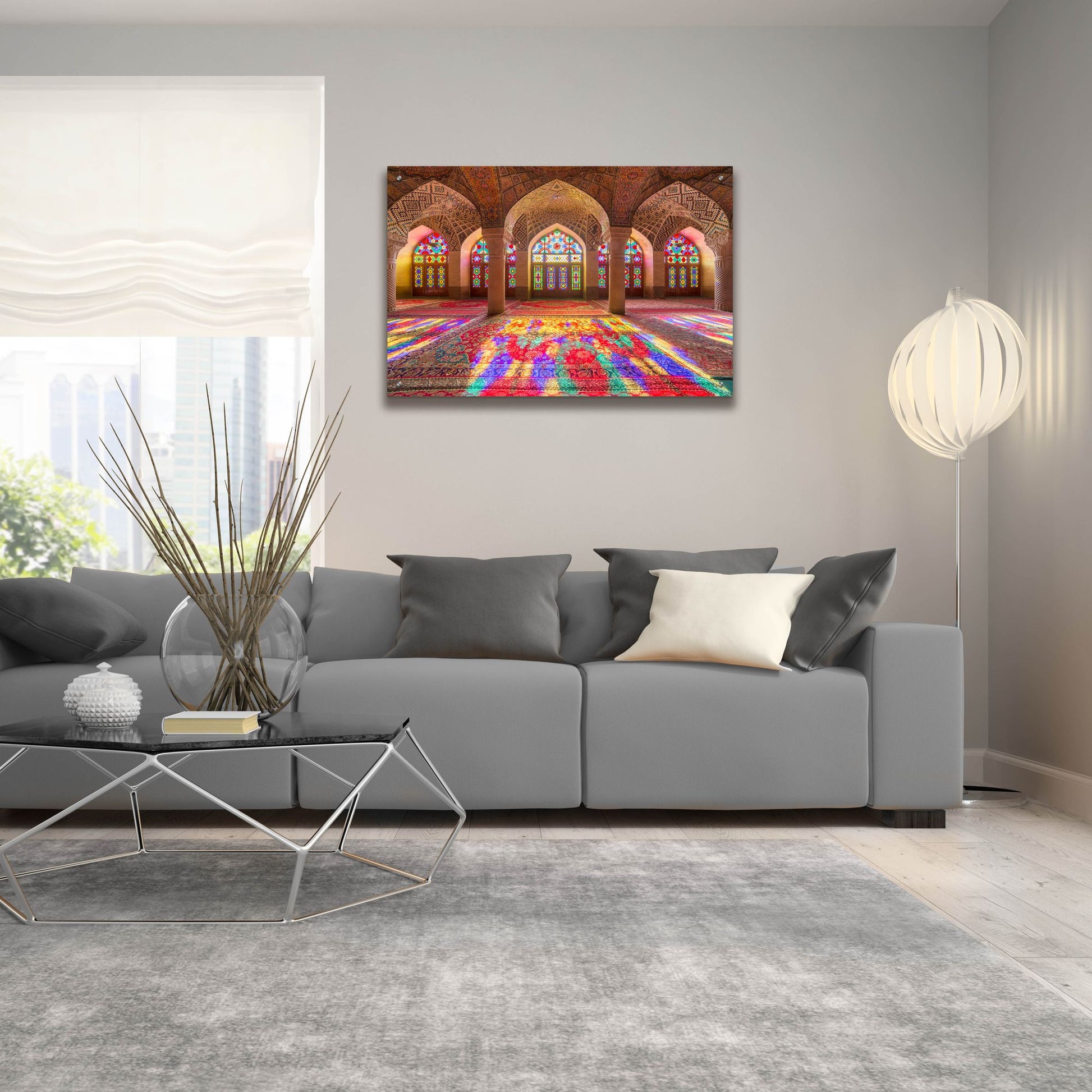 Epic Art 'Pink Mosque of Shiraz Iran' by Epic Portfolio, Acrylic Glass Wall Art,36x24