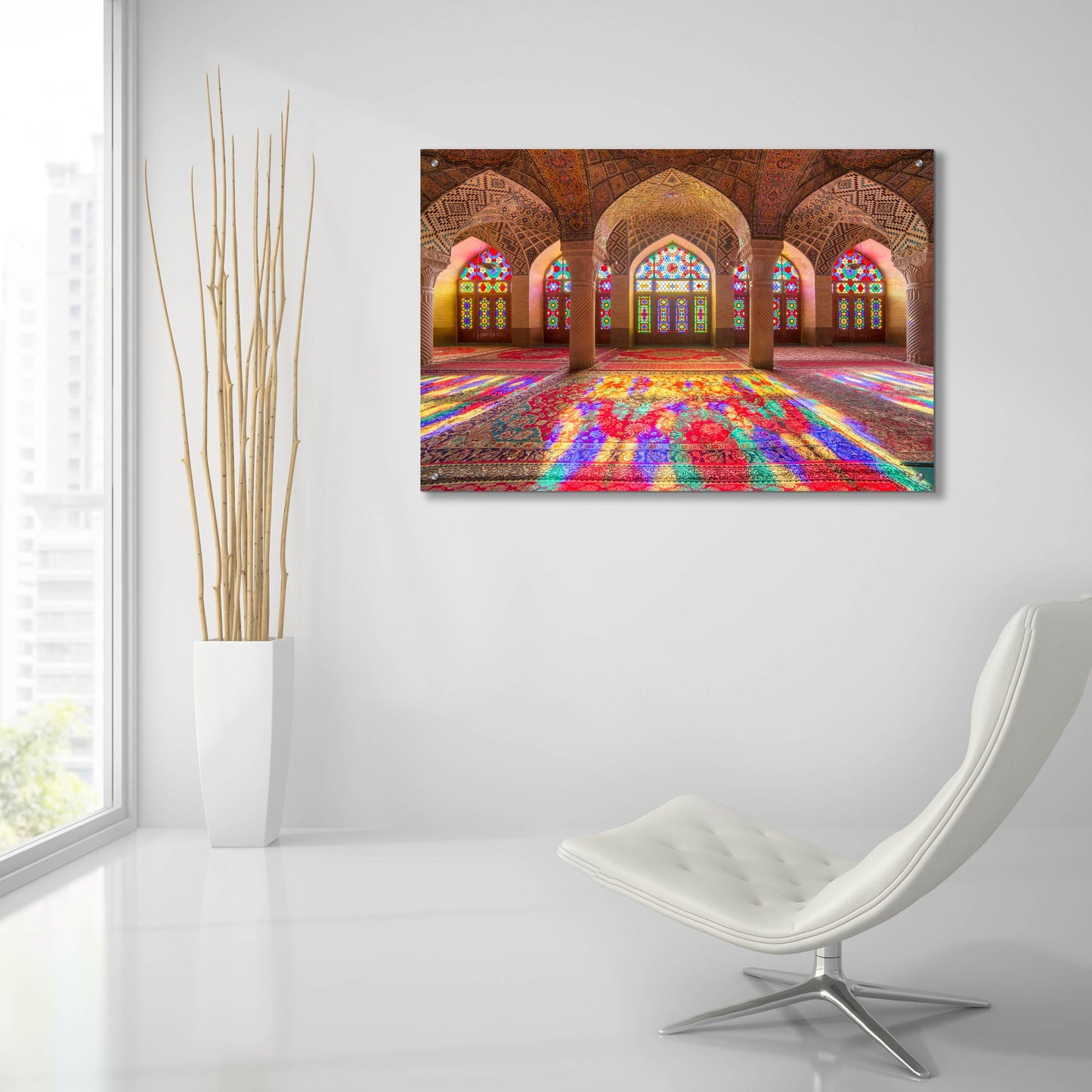 Epic Art 'Pink Mosque of Shiraz Iran' by Epic Portfolio, Acrylic Glass Wall Art,36x24