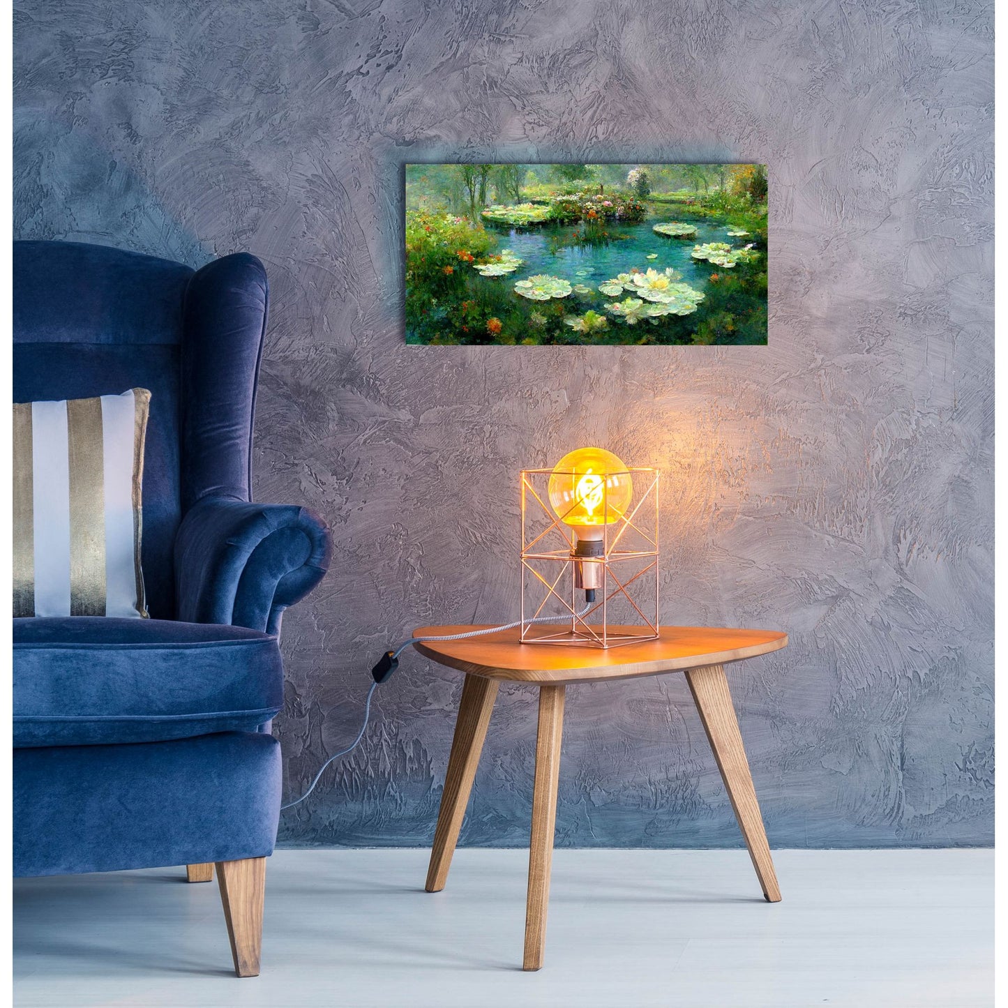 Epic Art 'Pond Lilies' by Epic Portfolio, Acrylic Glass Wall Art,24x12