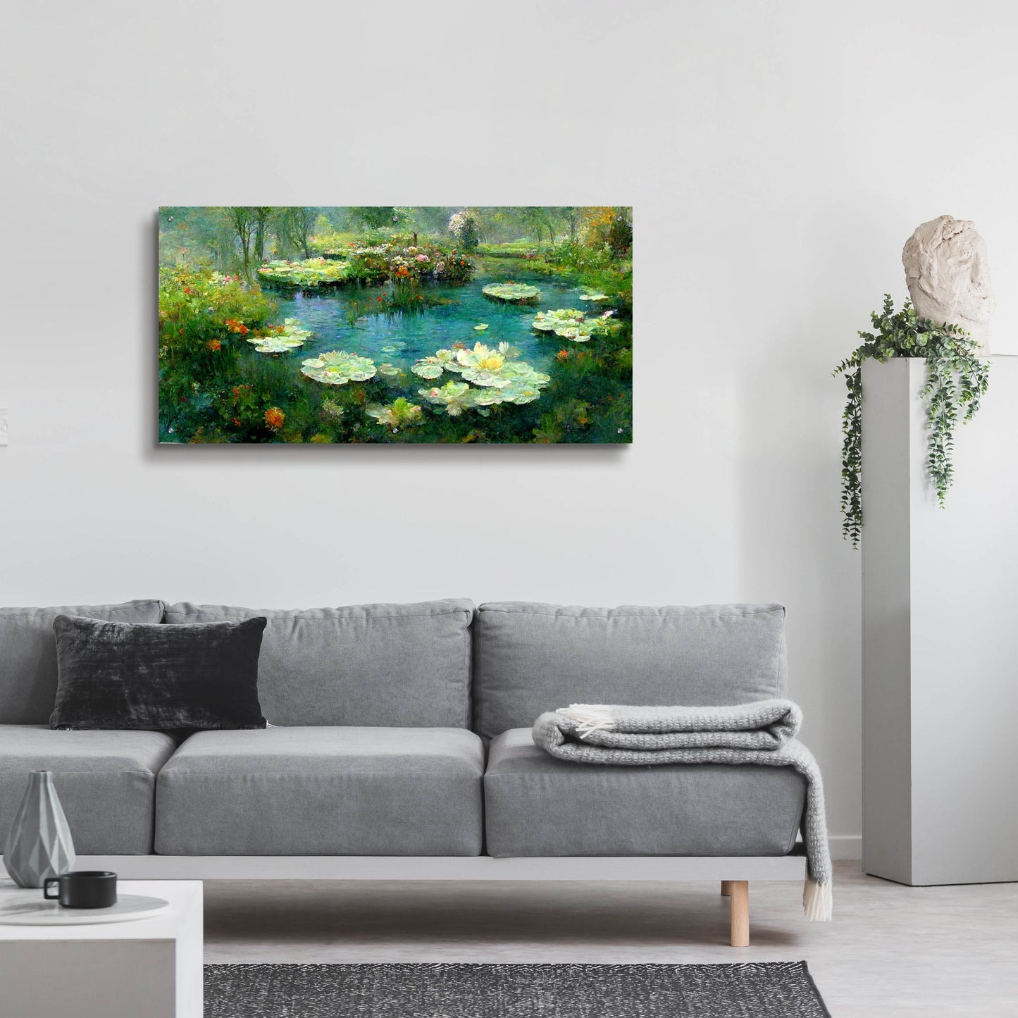 Epic Art 'Pond Lilies' by Epic Portfolio, Acrylic Glass Wall Art,48x24