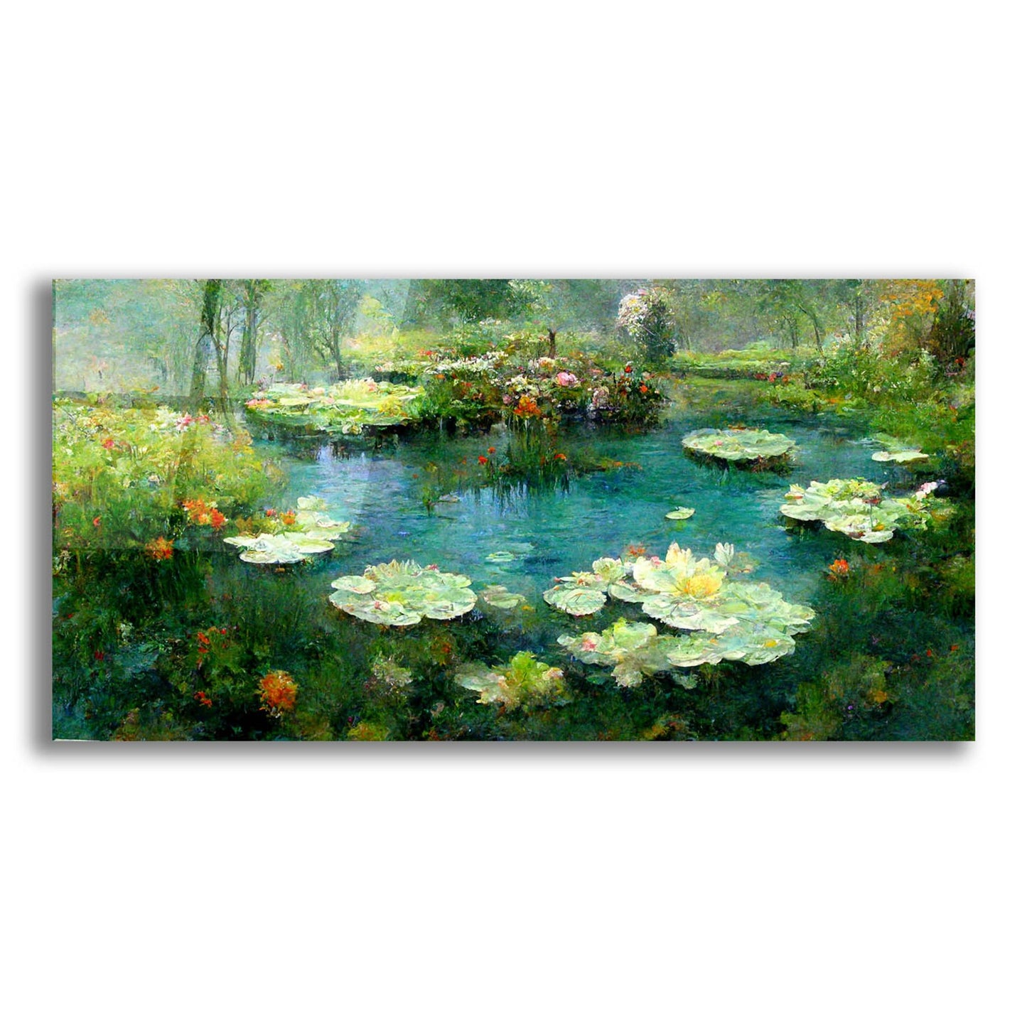 Epic Art 'Pond Lilies' by Epic Portfolio, Acrylic Glass Wall Art