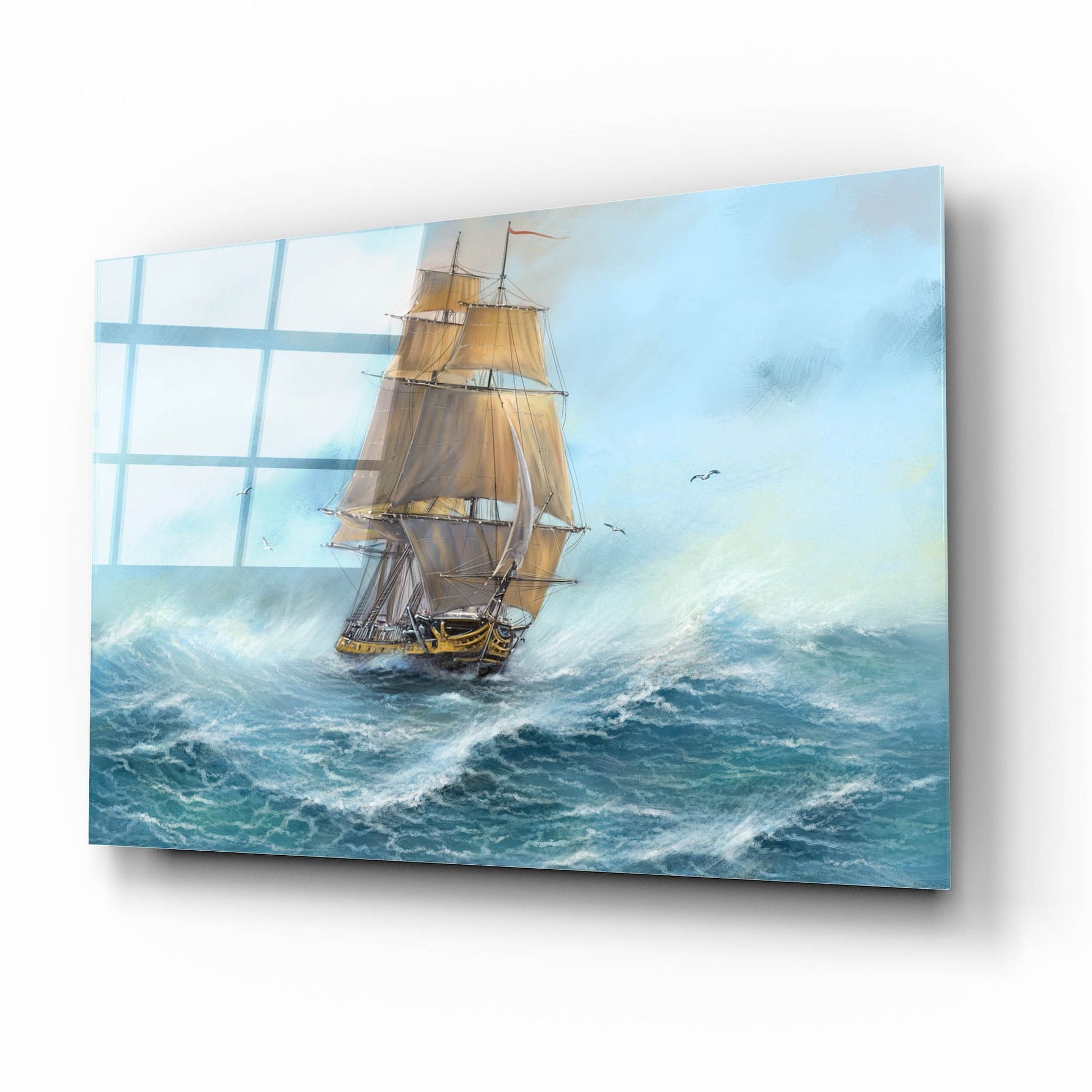 Epic Art 'Sailing the Ocean' by Epic Portfolio, Acrylic Glass Wall Art,16x12