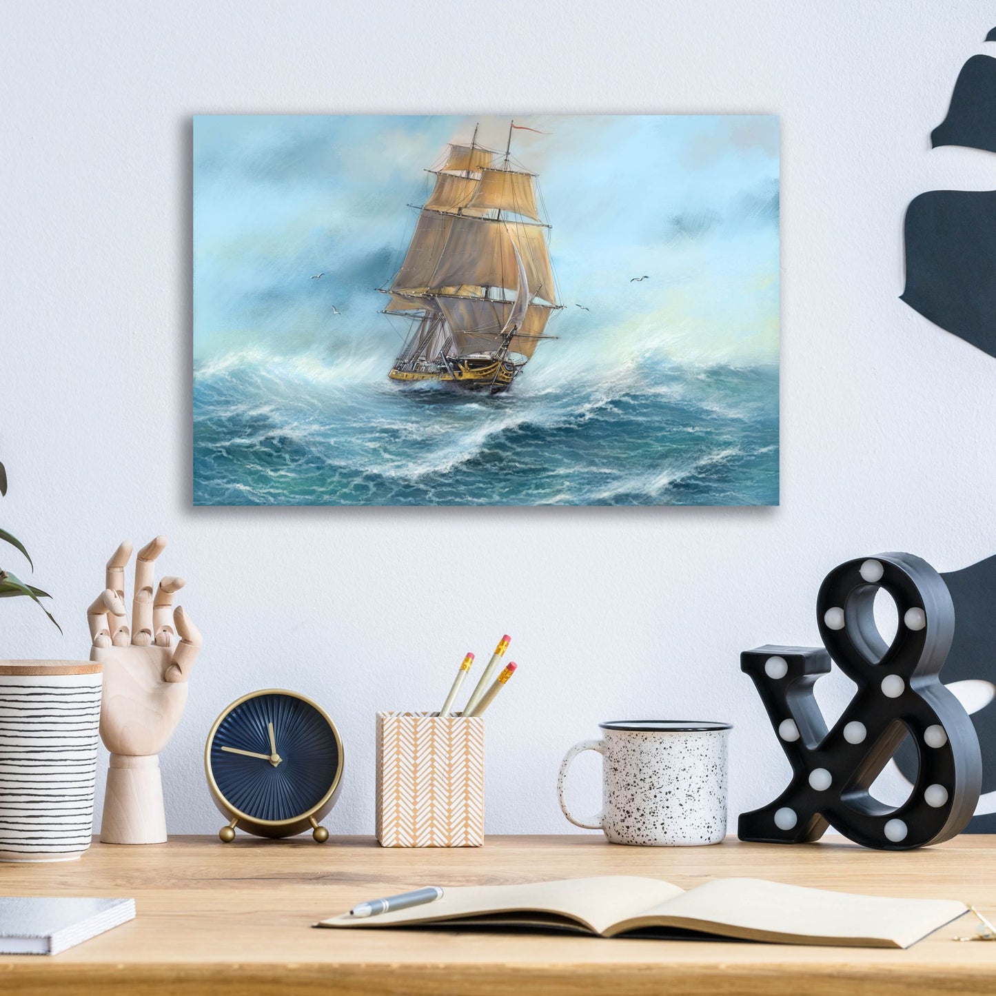 Epic Art 'Sailing the Ocean' by Epic Portfolio, Acrylic Glass Wall Art,16x12