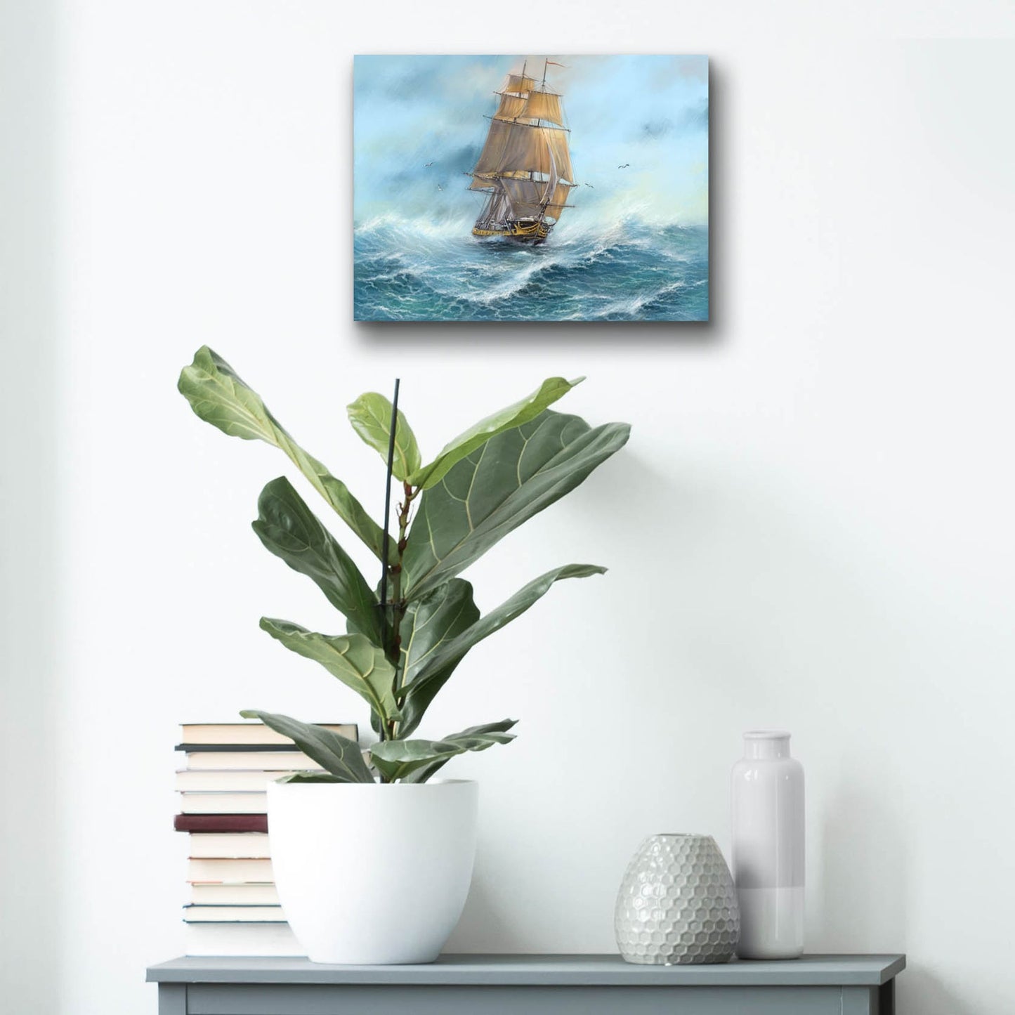 Epic Art 'Sailing the Ocean' by Epic Portfolio, Acrylic Glass Wall Art,16x12