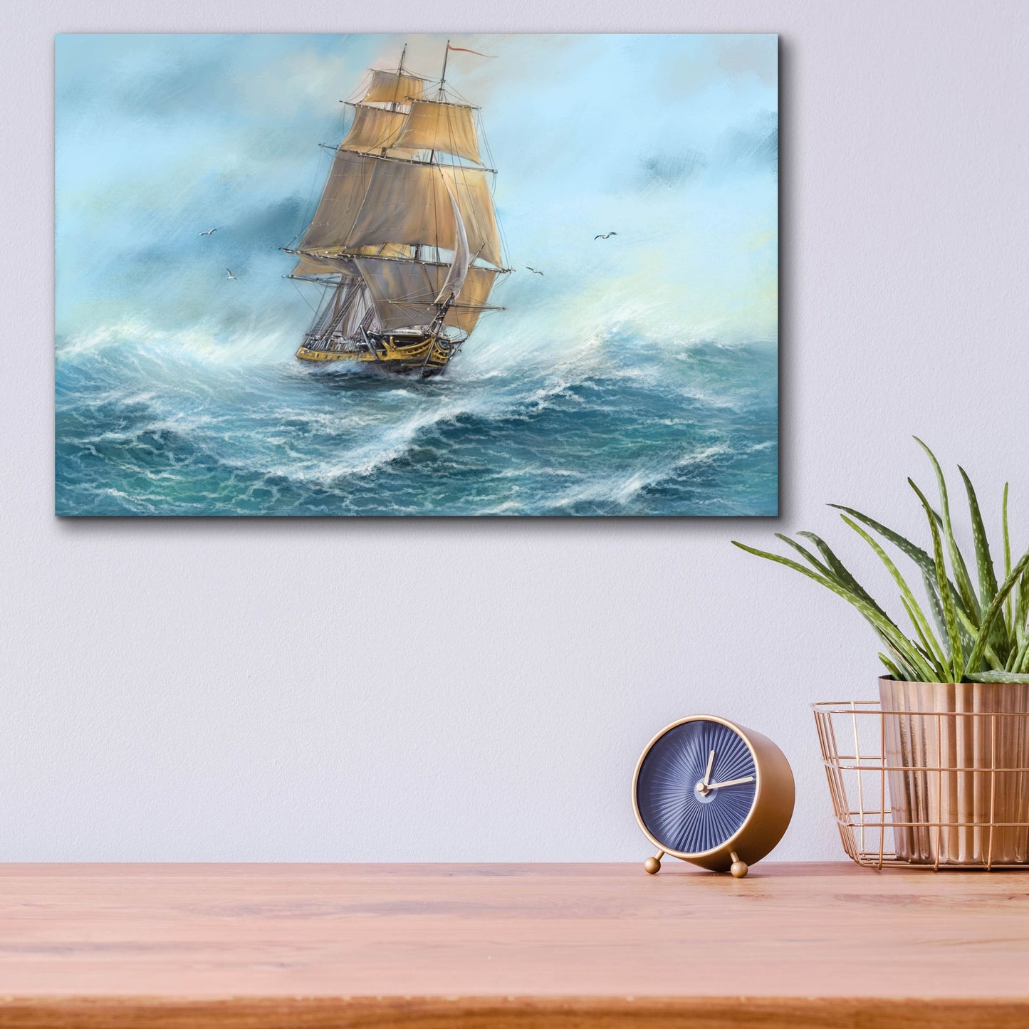 Epic Art 'Sailing the Ocean' by Epic Portfolio, Acrylic Glass Wall Art,16x12