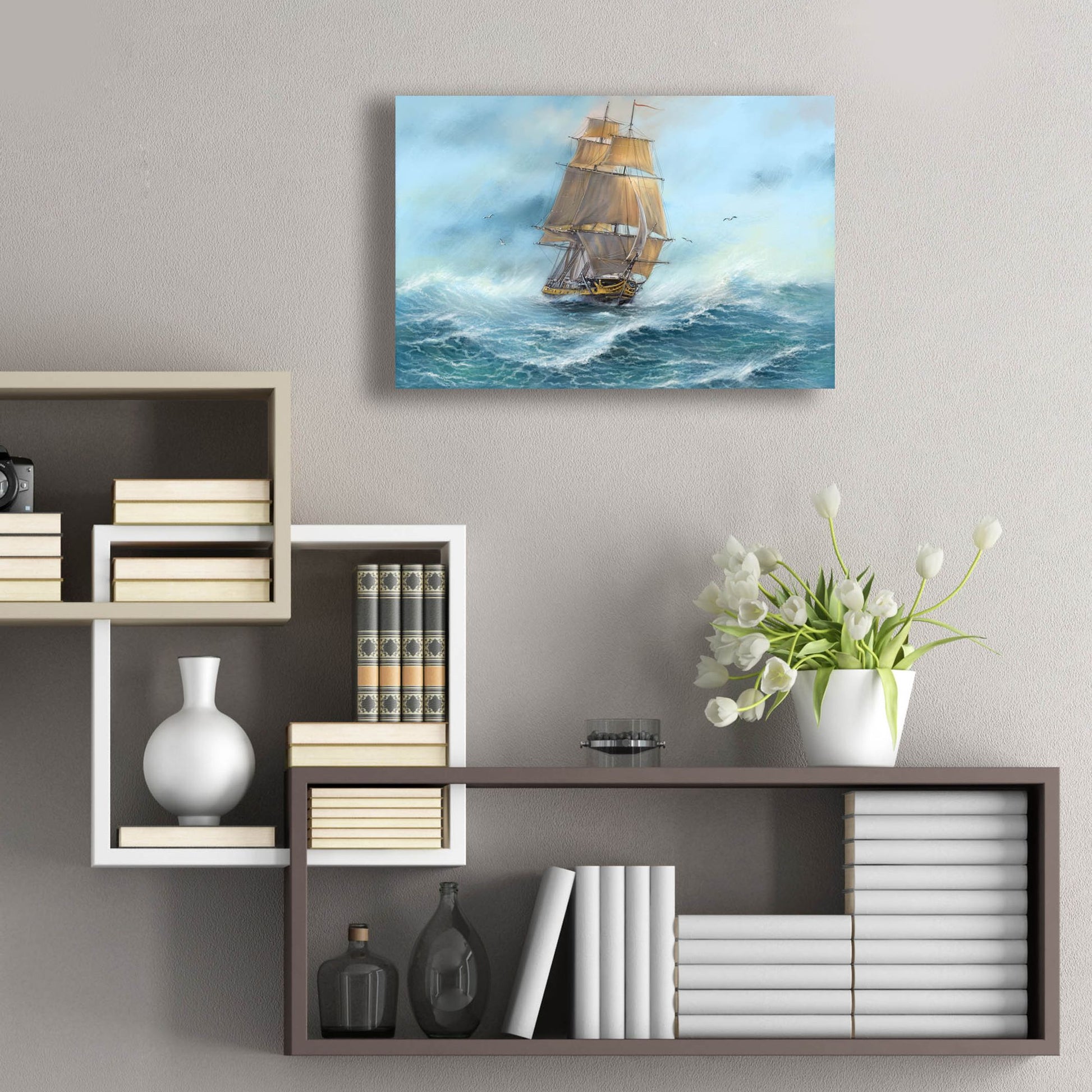 Epic Art 'Sailing the Ocean' by Epic Portfolio, Acrylic Glass Wall Art,24x16