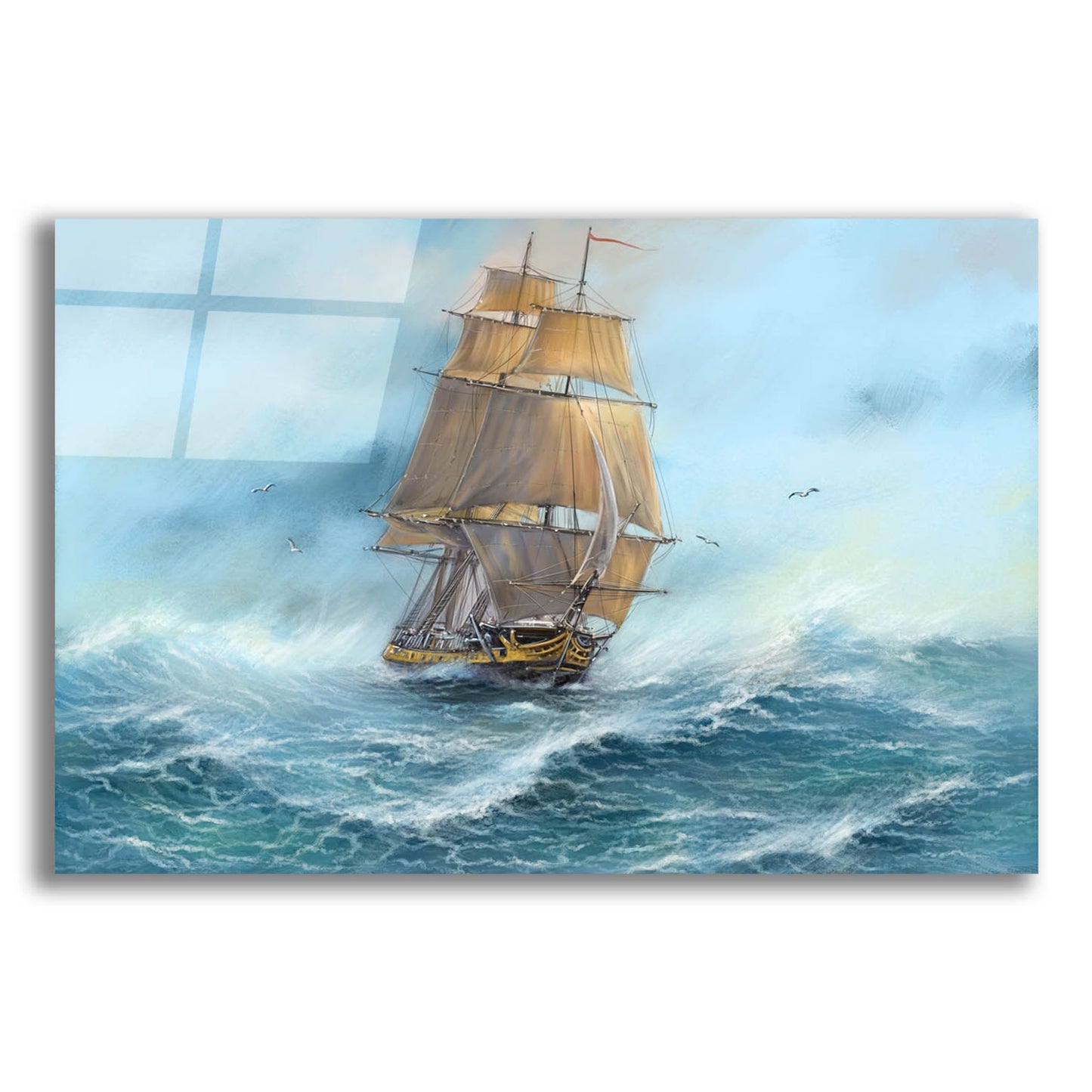 Epic Art 'Sailing the Ocean' by Epic Portfolio, Acrylic Glass Wall Art,24x16