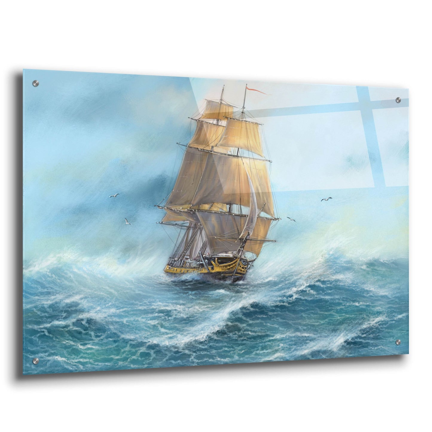 Epic Art 'Sailing the Ocean' by Epic Portfolio, Acrylic Glass Wall Art,36x24