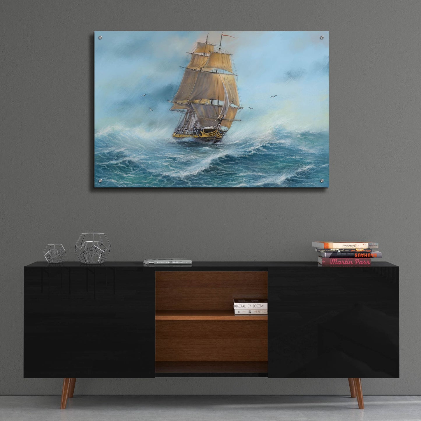 Epic Art 'Sailing the Ocean' by Epic Portfolio, Acrylic Glass Wall Art,36x24