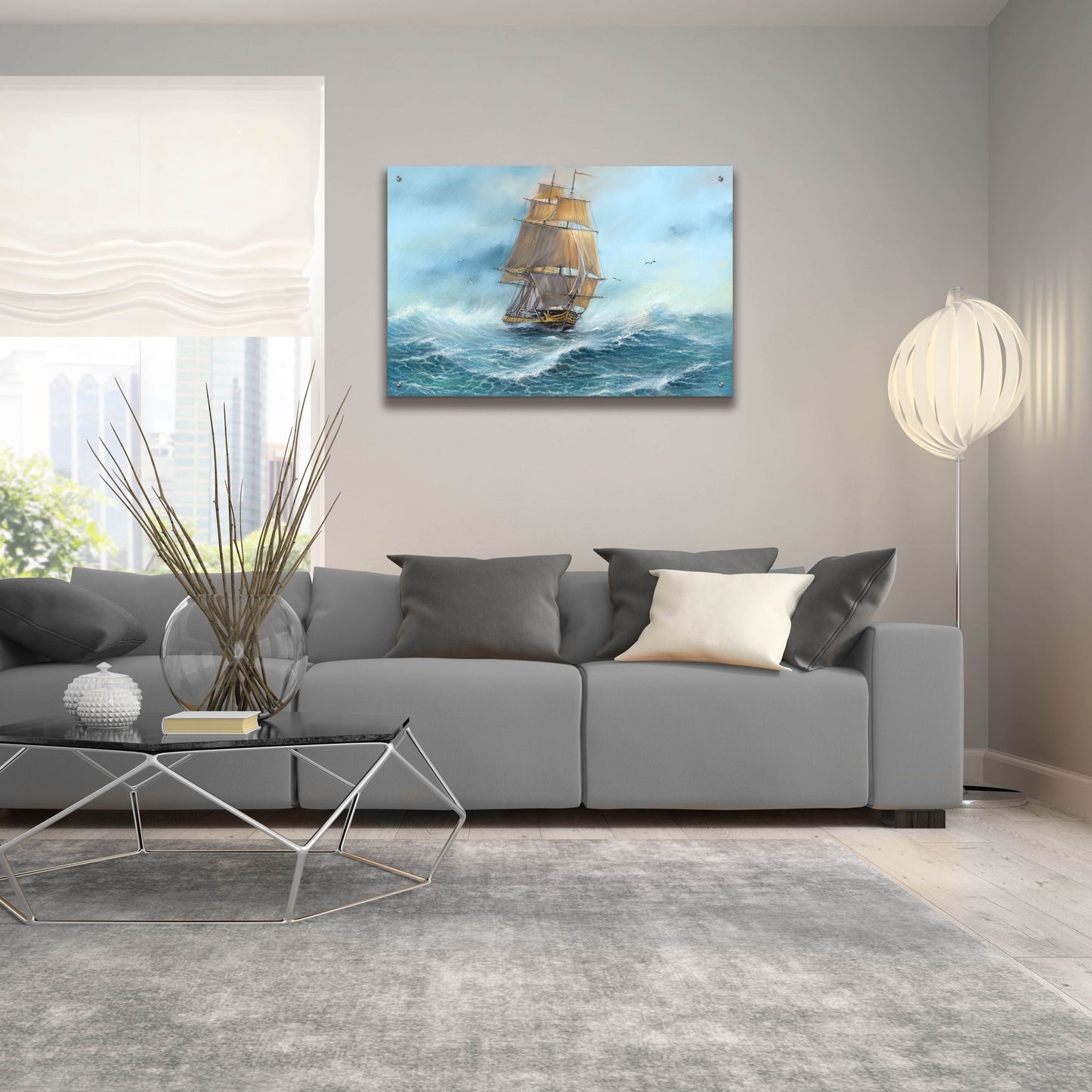 Epic Art 'Sailing the Ocean' by Epic Portfolio, Acrylic Glass Wall Art,36x24