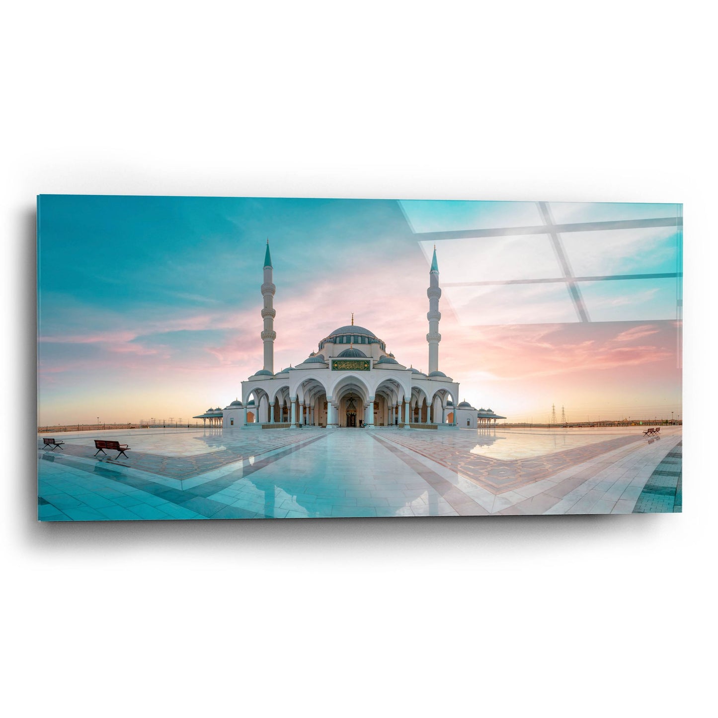 Epic Art 'Sharjah Mosque in Dubai' by Epic Portfolio, Acrylic Glass Wall Art,24x12