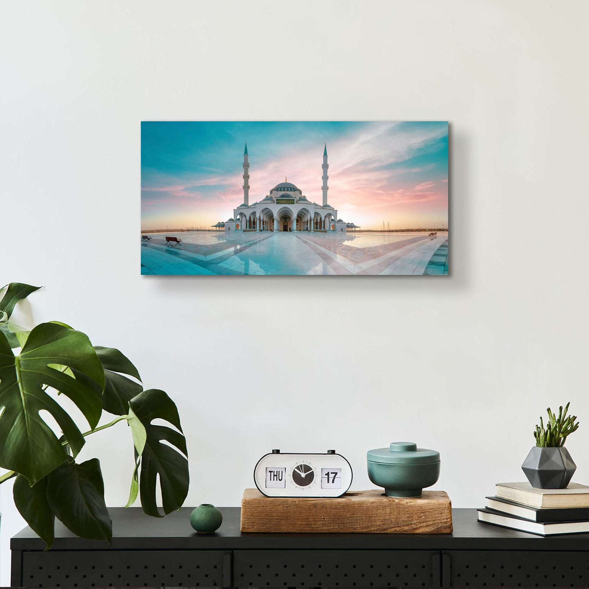 Epic Art 'Sharjah Mosque in Dubai' by Epic Portfolio, Acrylic Glass Wall Art,24x12