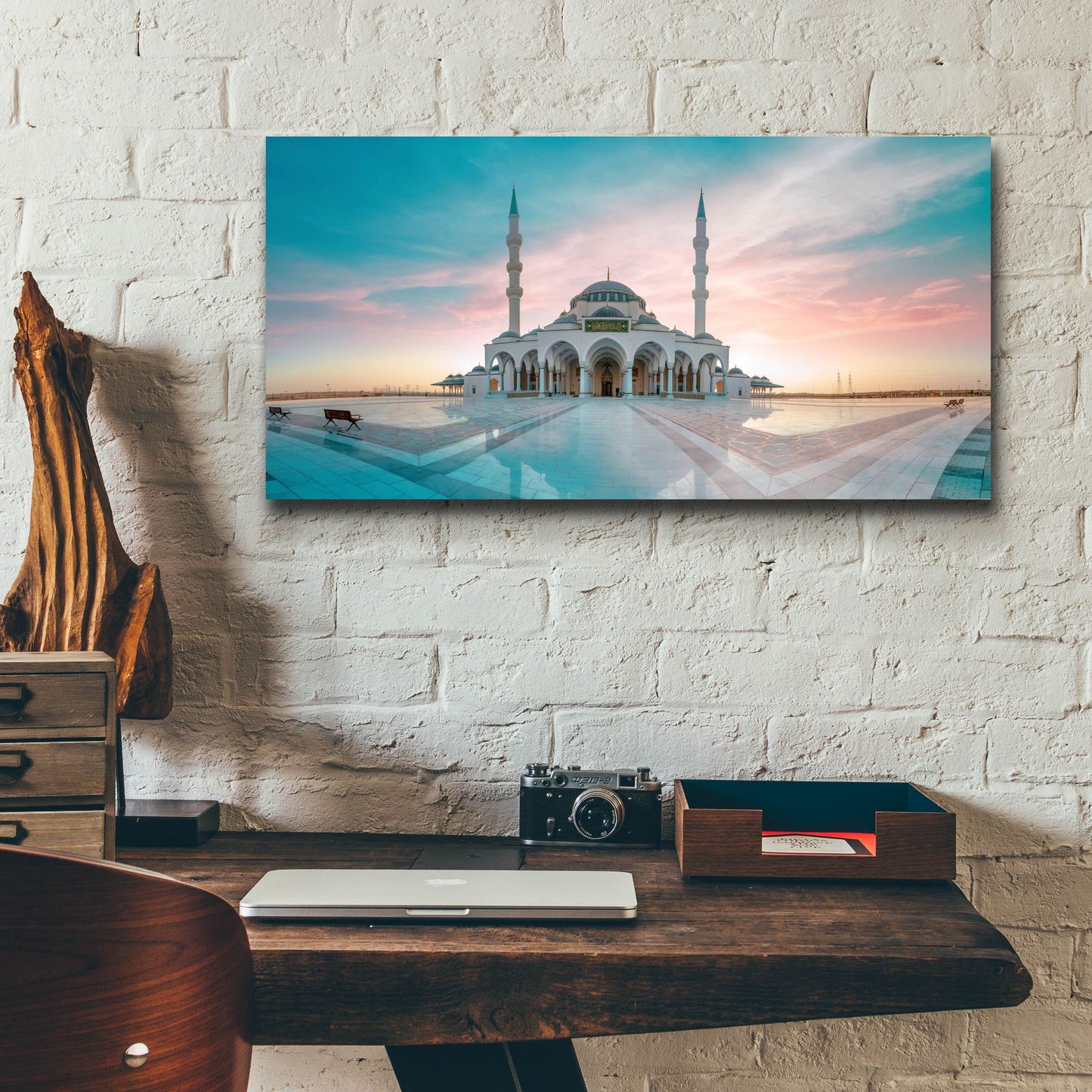 Epic Art 'Sharjah Mosque in Dubai' by Epic Portfolio, Acrylic Glass Wall Art,24x12