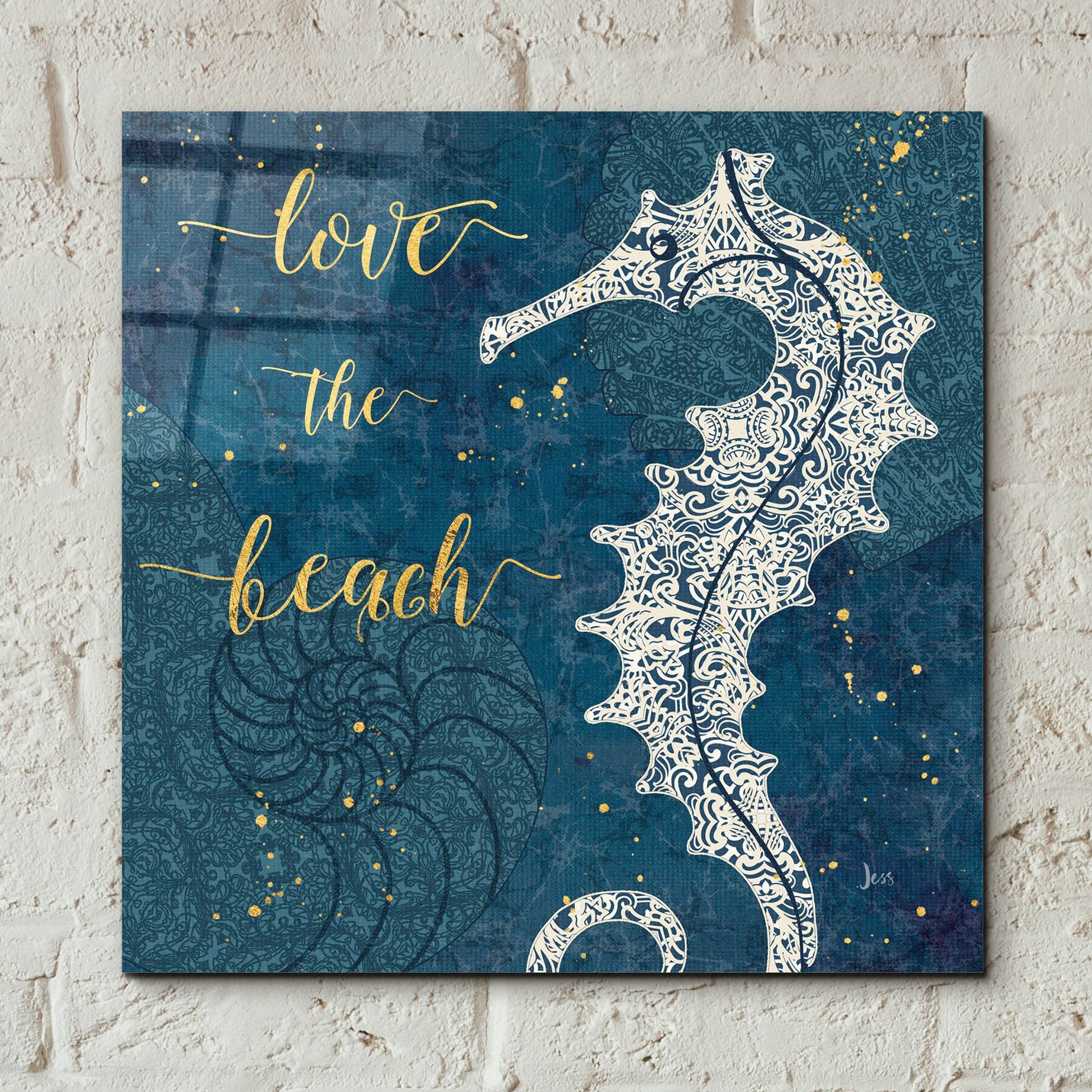 Epic Art 'Coastal Lace VII' by Jess Aiken, Acrylic Glass Wall Art,12x12