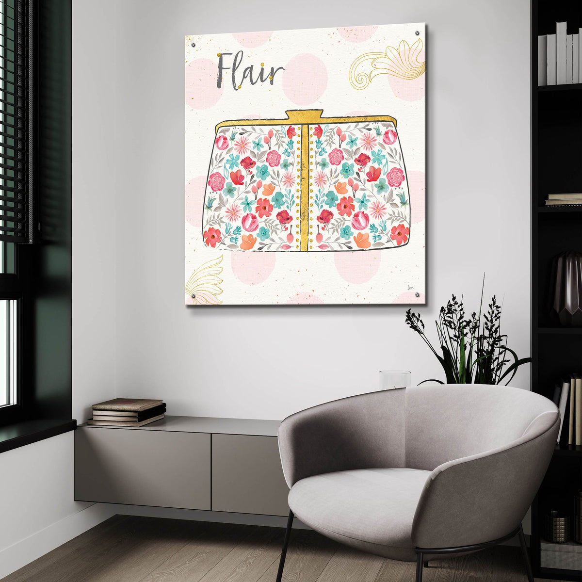 Epic Art 'Fashion Blooms I' by Jess Aiken, Acrylic Glass Wall Art,36x36