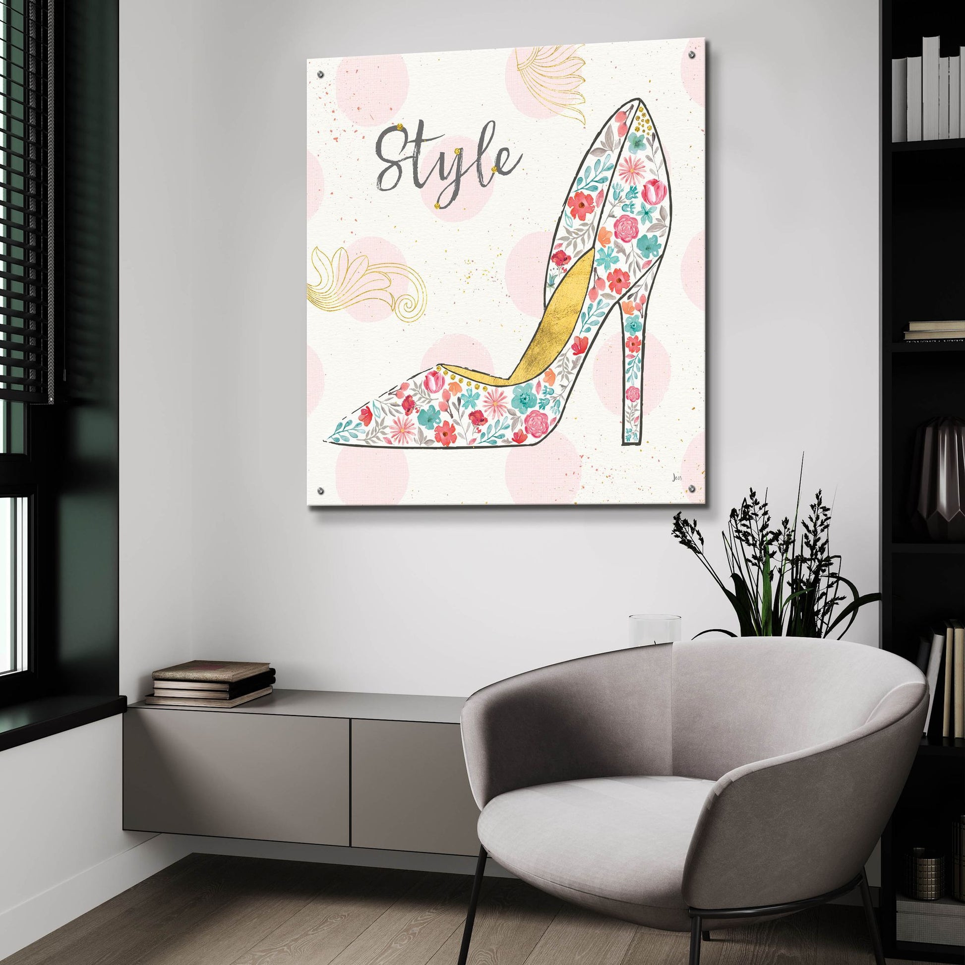 Epic Art 'Fashion Blooms II' by Jess Aiken, Acrylic Glass Wall Art,36x36