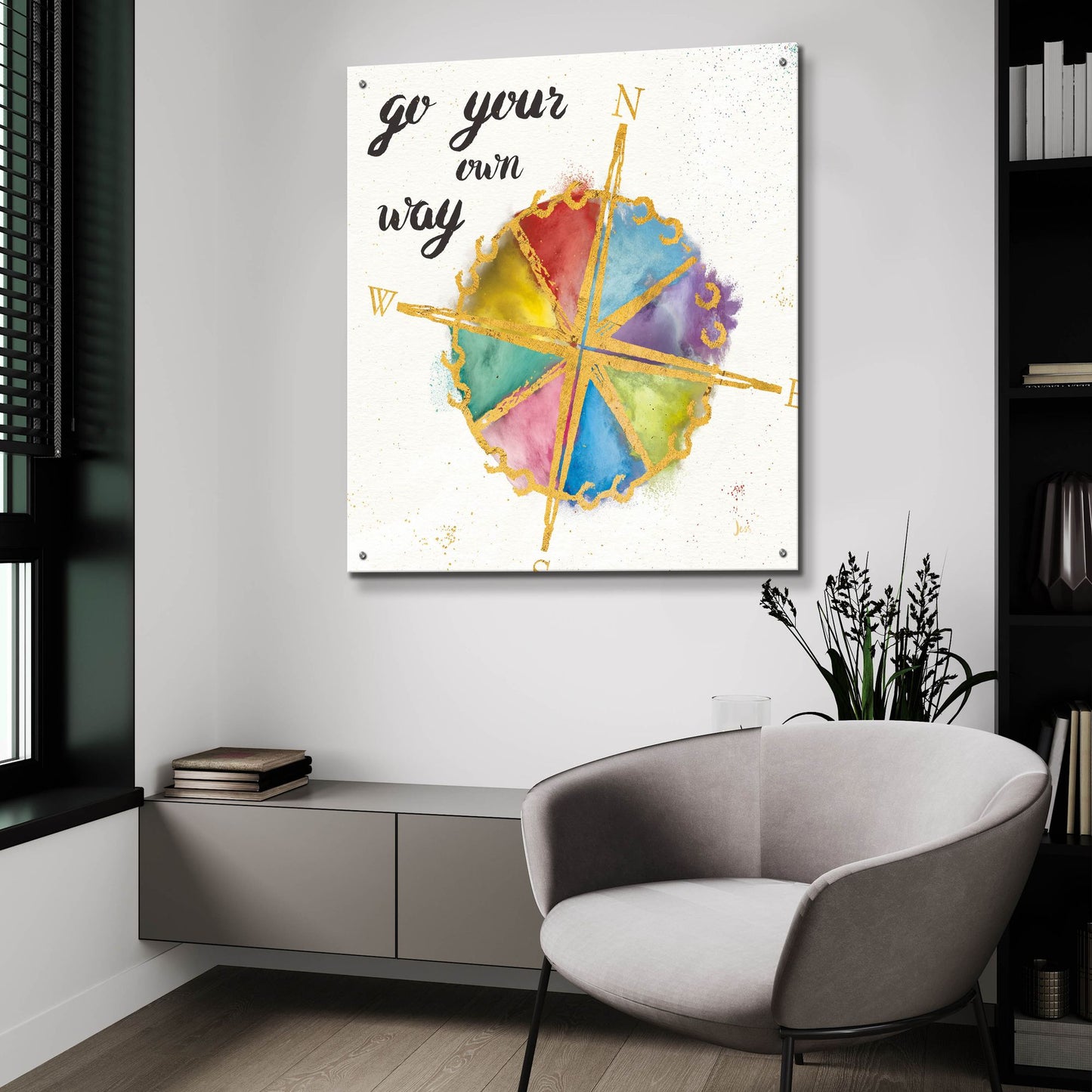 Epic Art 'Colorful World II' by Jess Aiken, Acrylic Glass Wall Art,36x36