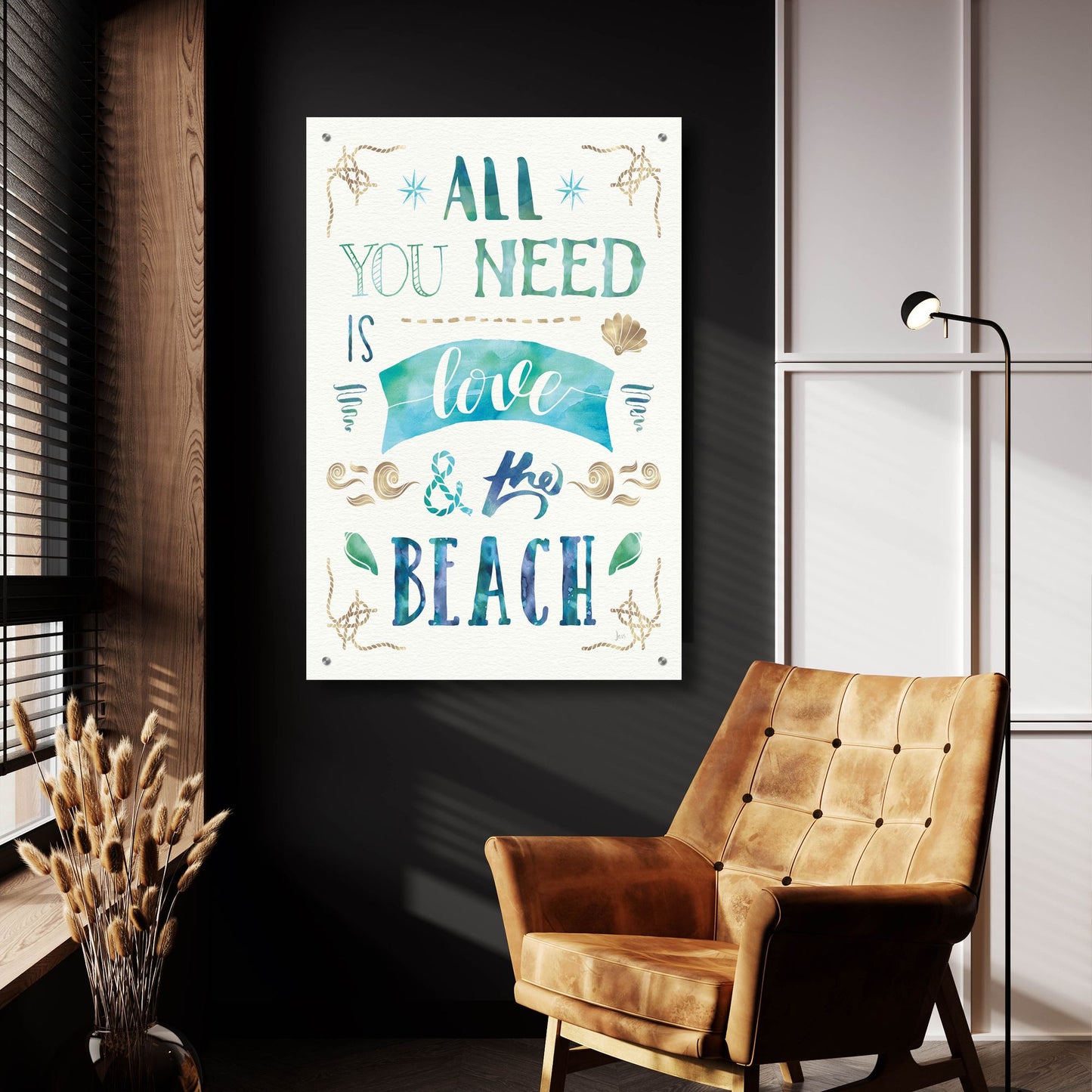 Epic Art 'Love and the Beach I' by Jess Aiken, Acrylic Glass Wall Art,24x36