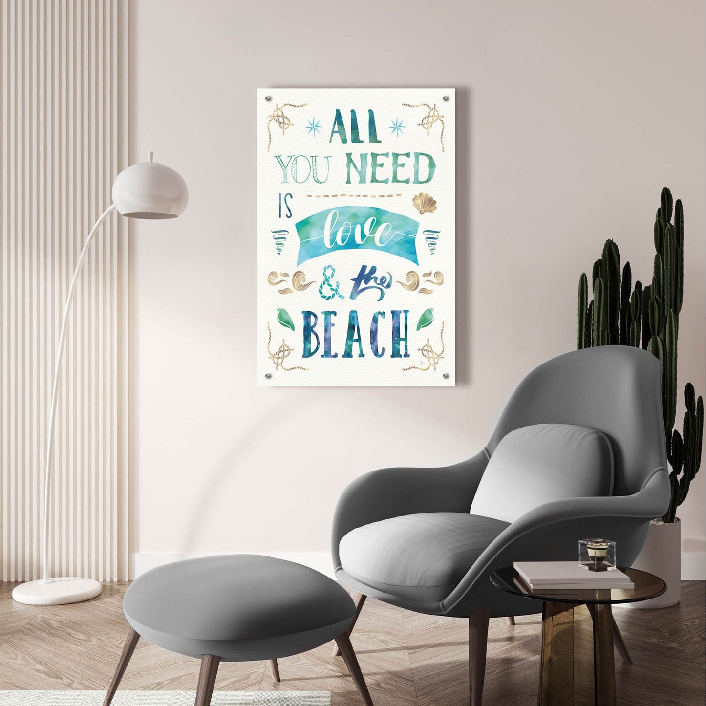 Epic Art 'Love and the Beach I' by Jess Aiken, Acrylic Glass Wall Art,24x36