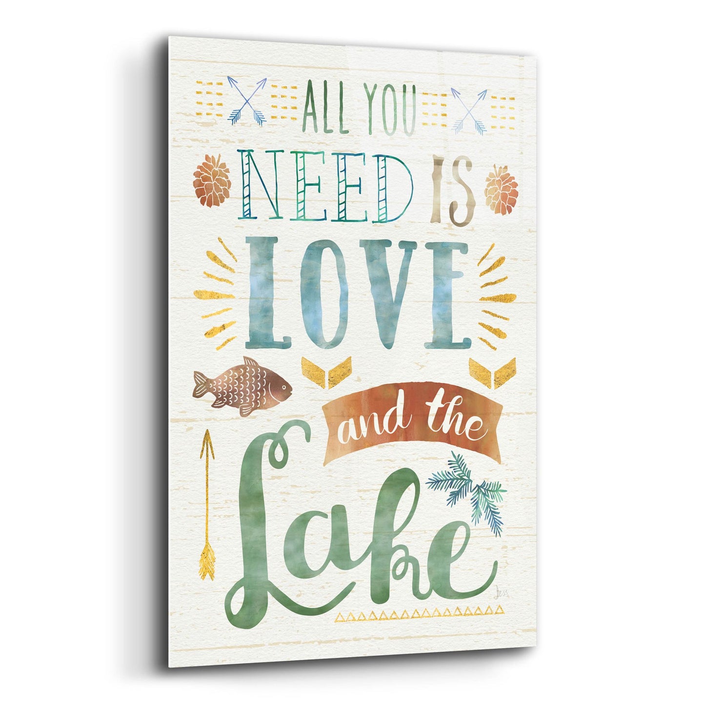 Epic Art 'Lake Love I' by Jess Aiken, Acrylic Glass Wall Art,12x16