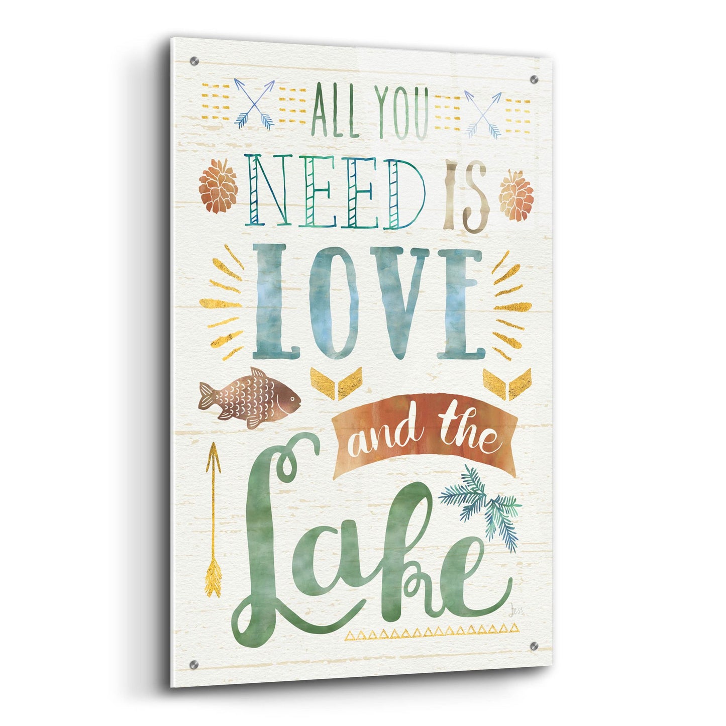 Epic Art 'Lake Love I' by Jess Aiken, Acrylic Glass Wall Art,24x36