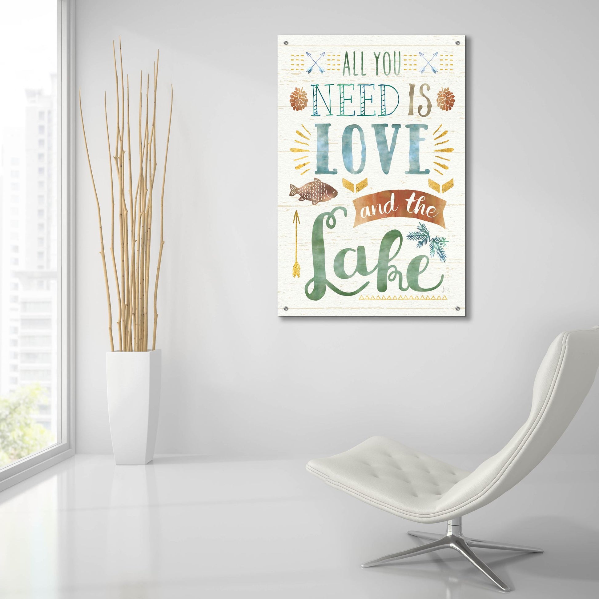 Epic Art 'Lake Love I' by Jess Aiken, Acrylic Glass Wall Art,24x36