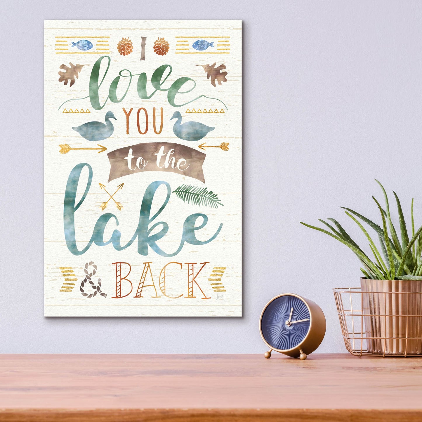 Epic Art 'Lake Love II' by Jess Aiken, Acrylic Glass Wall Art,12x16