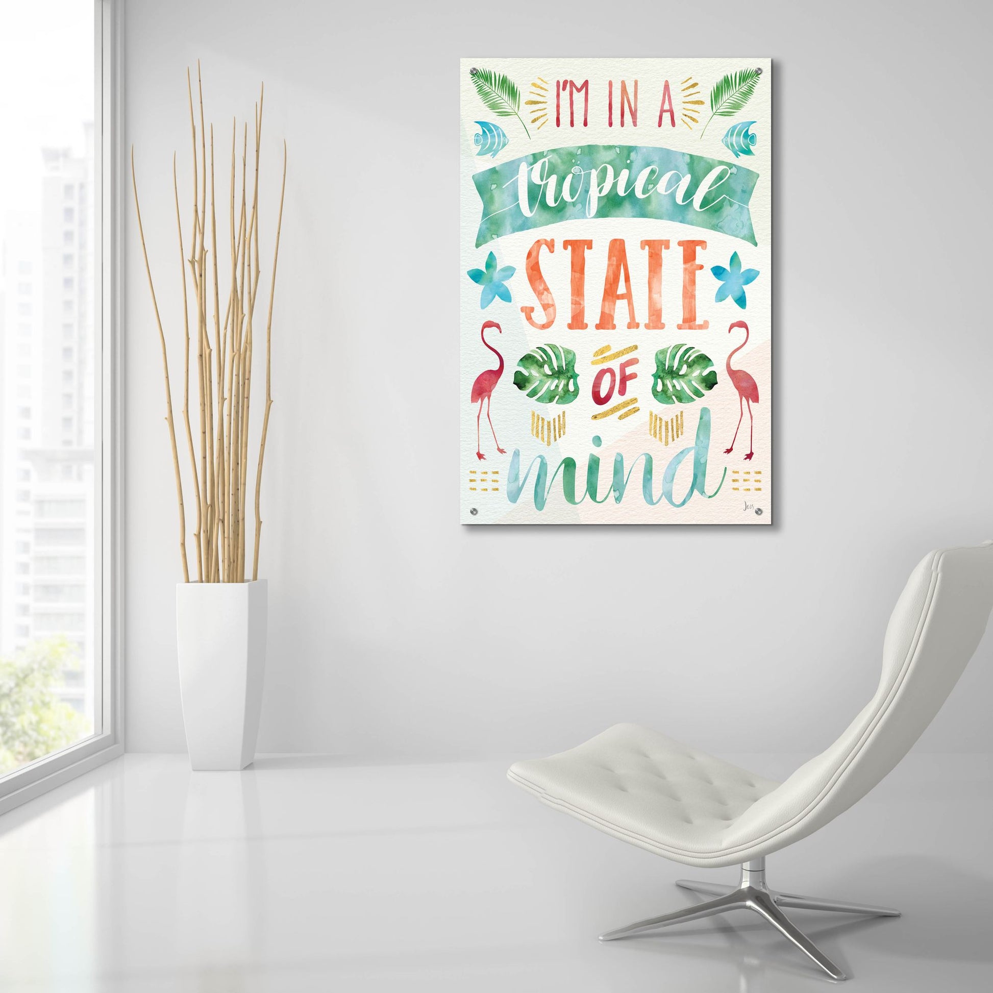 Epic Art 'Words of Paradise II' by Jess Aiken, Acrylic Glass Wall Art,24x36