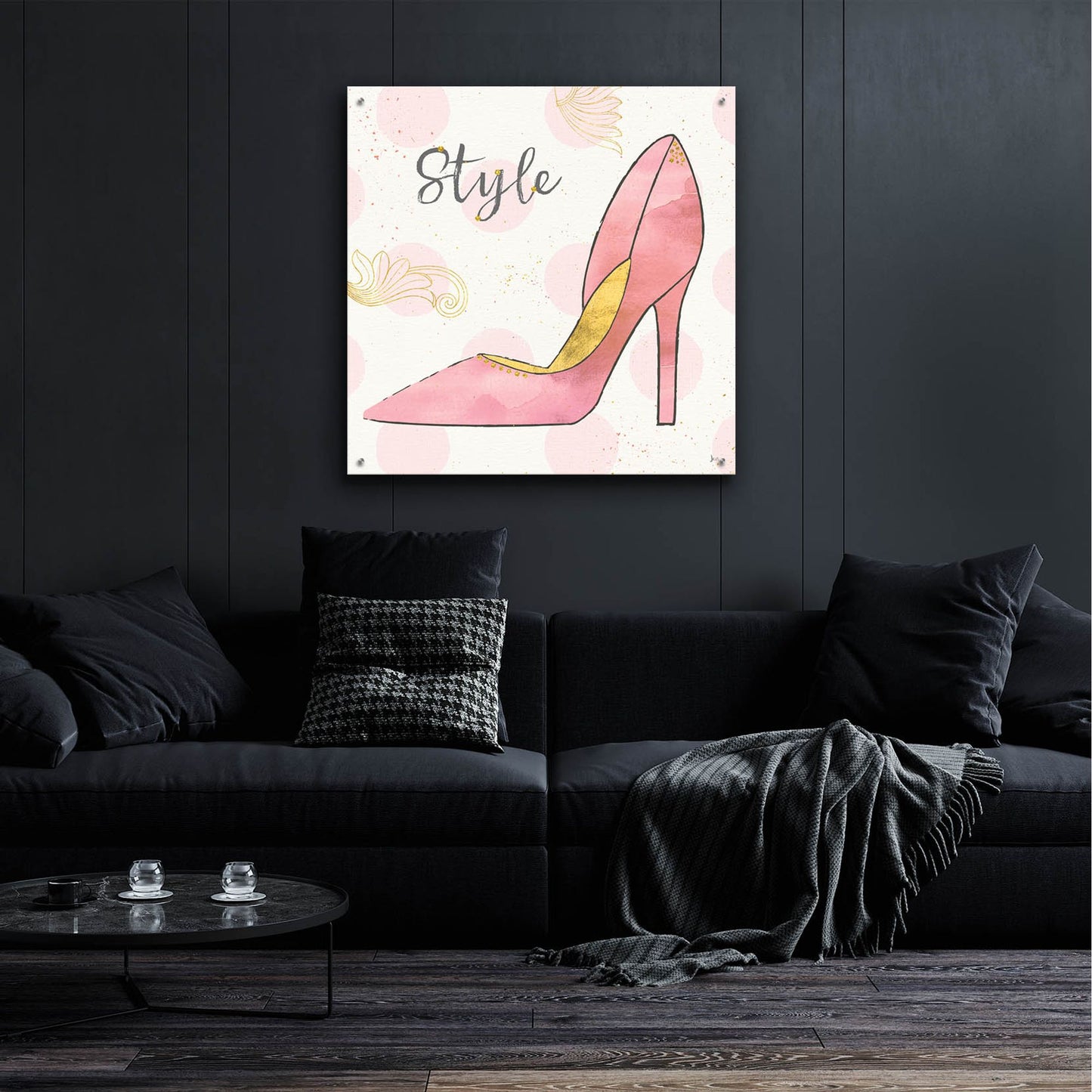 Epic Art 'Fashion Blooms I Pink' by Jess Aiken, Acrylic Glass Wall Art,36x36