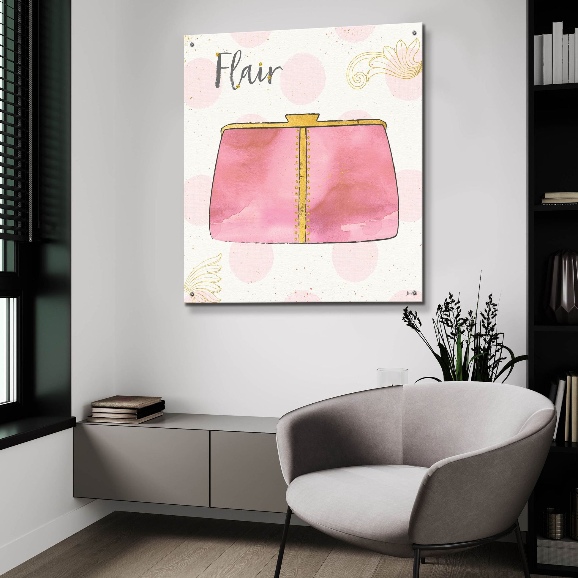 Epic Art 'Fashion Blooms II Pink' by Jess Aiken, Acrylic Glass Wall Art,36x36