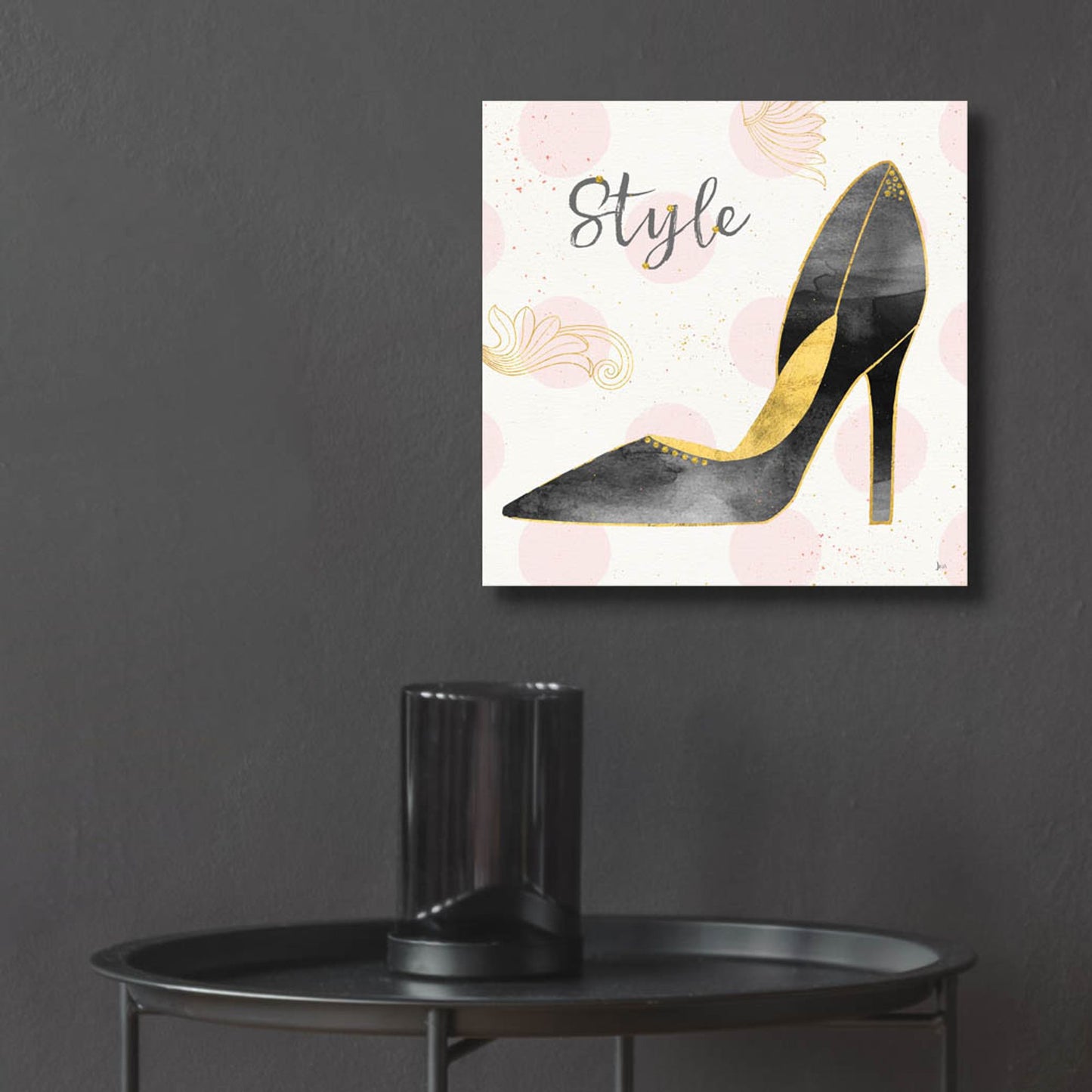 Epic Art 'Fashion Blooms I Black' by Jess Aiken, Acrylic Glass Wall Art,12x12