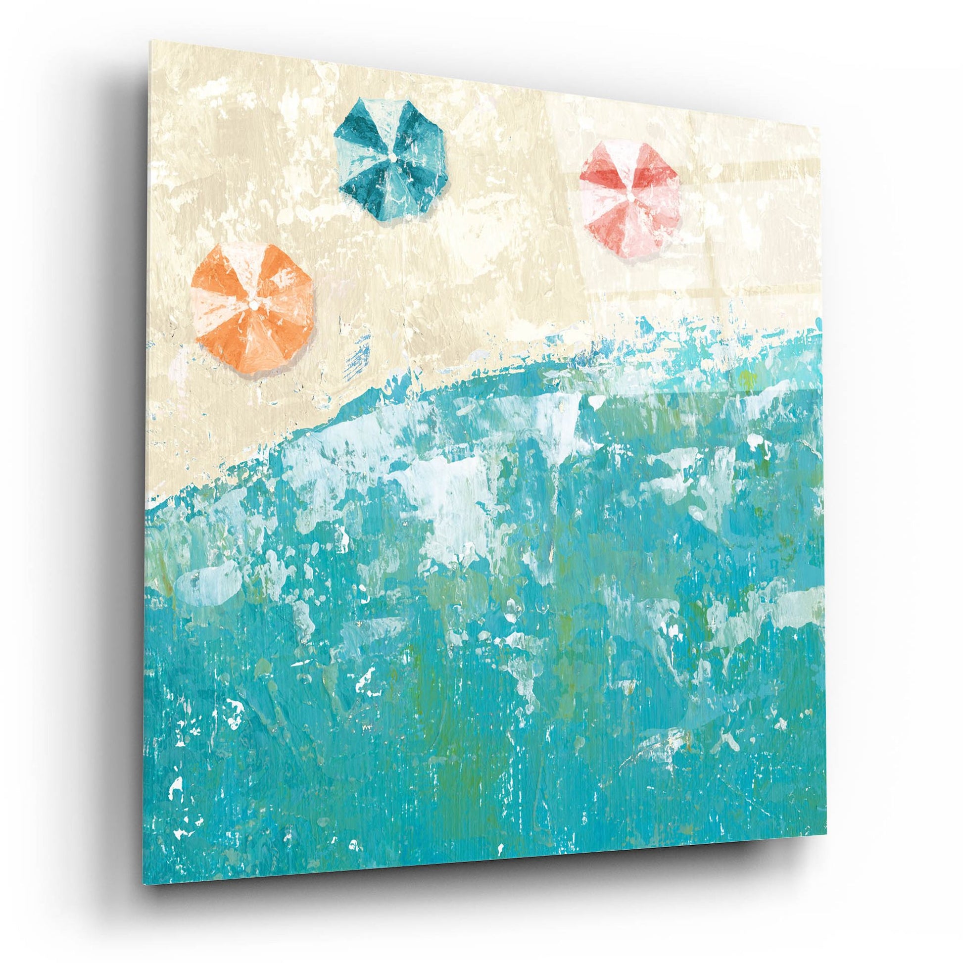 Epic Art 'Beach Days' by Sarah Adams, Acrylic Glass Wall Art,12x12