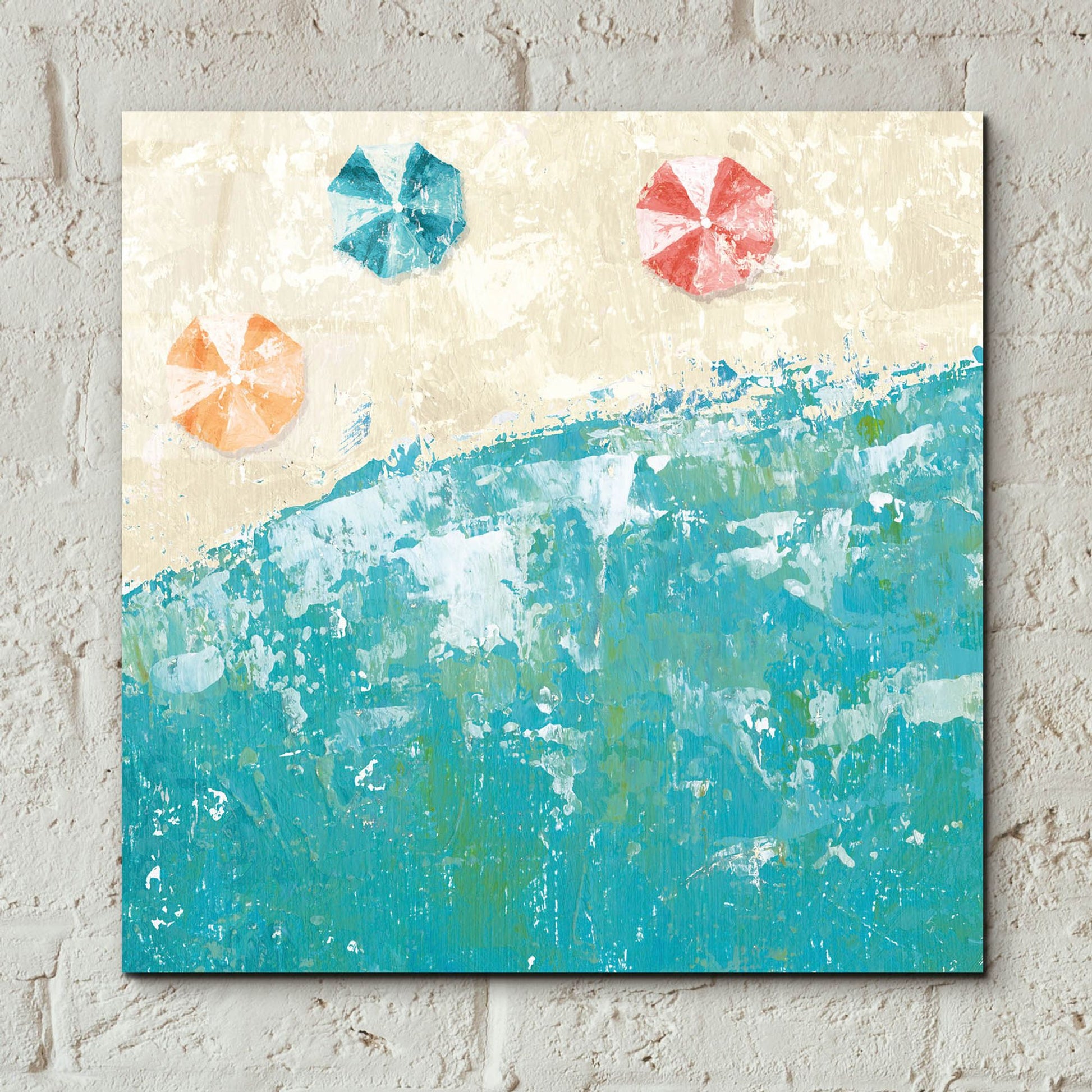 Epic Art 'Beach Days' by Sarah Adams, Acrylic Glass Wall Art,12x12