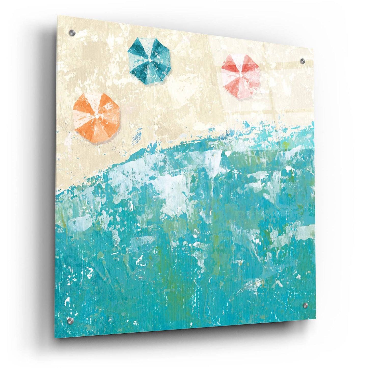 Epic Art 'Beach Days' by Sarah Adams, Acrylic Glass Wall Art,24x24