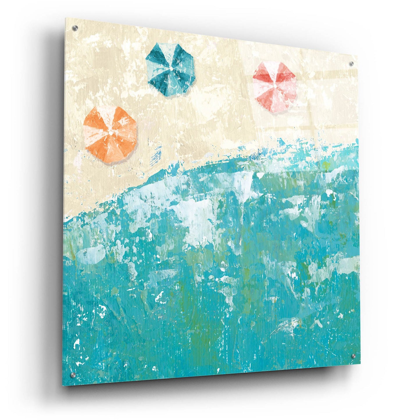 Epic Art 'Beach Days' by Sarah Adams, Acrylic Glass Wall Art,36x36