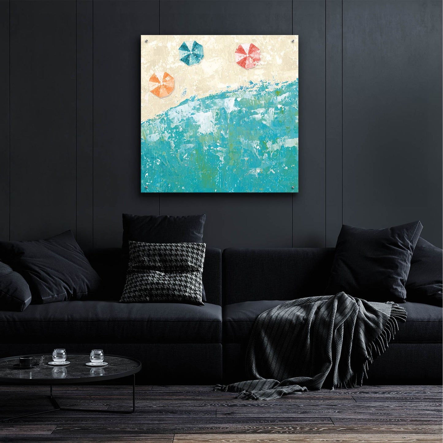 Epic Art 'Beach Days' by Sarah Adams, Acrylic Glass Wall Art,36x36