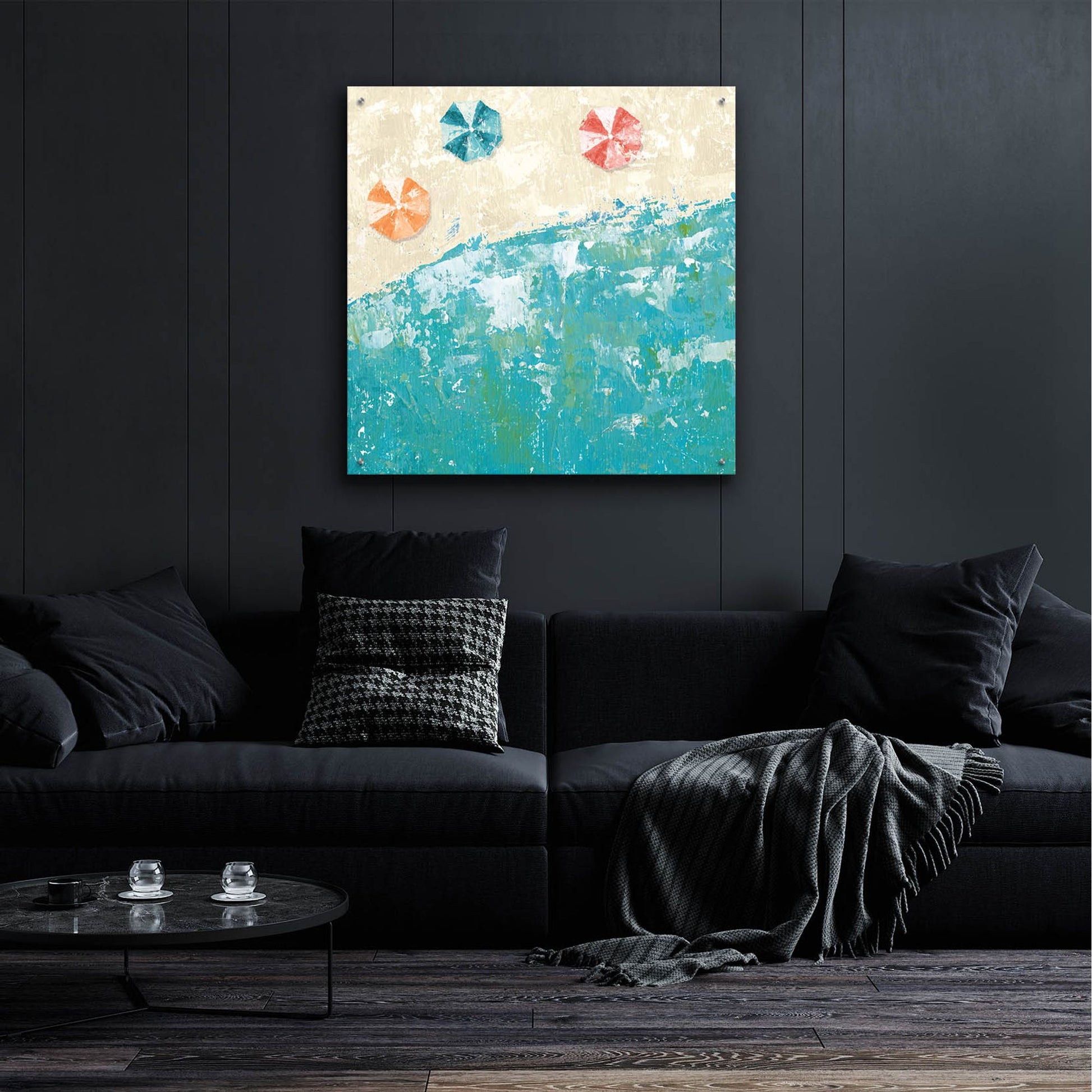 Epic Art 'Beach Days' by Sarah Adams, Acrylic Glass Wall Art,36x36