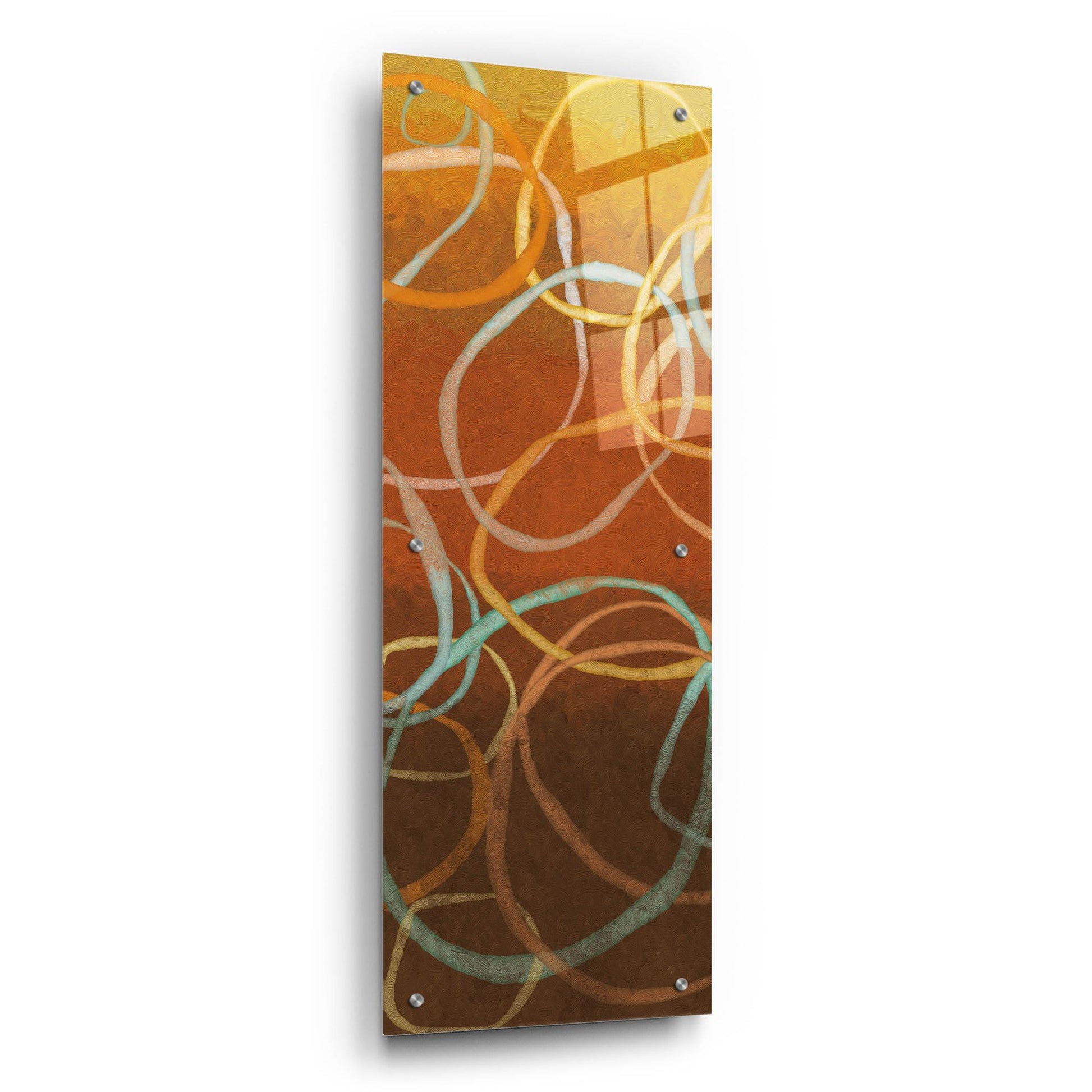 Epic Art 'Square Dancing Circles I' by Sarah Adams, Acrylic Glass Wall Art,12x36