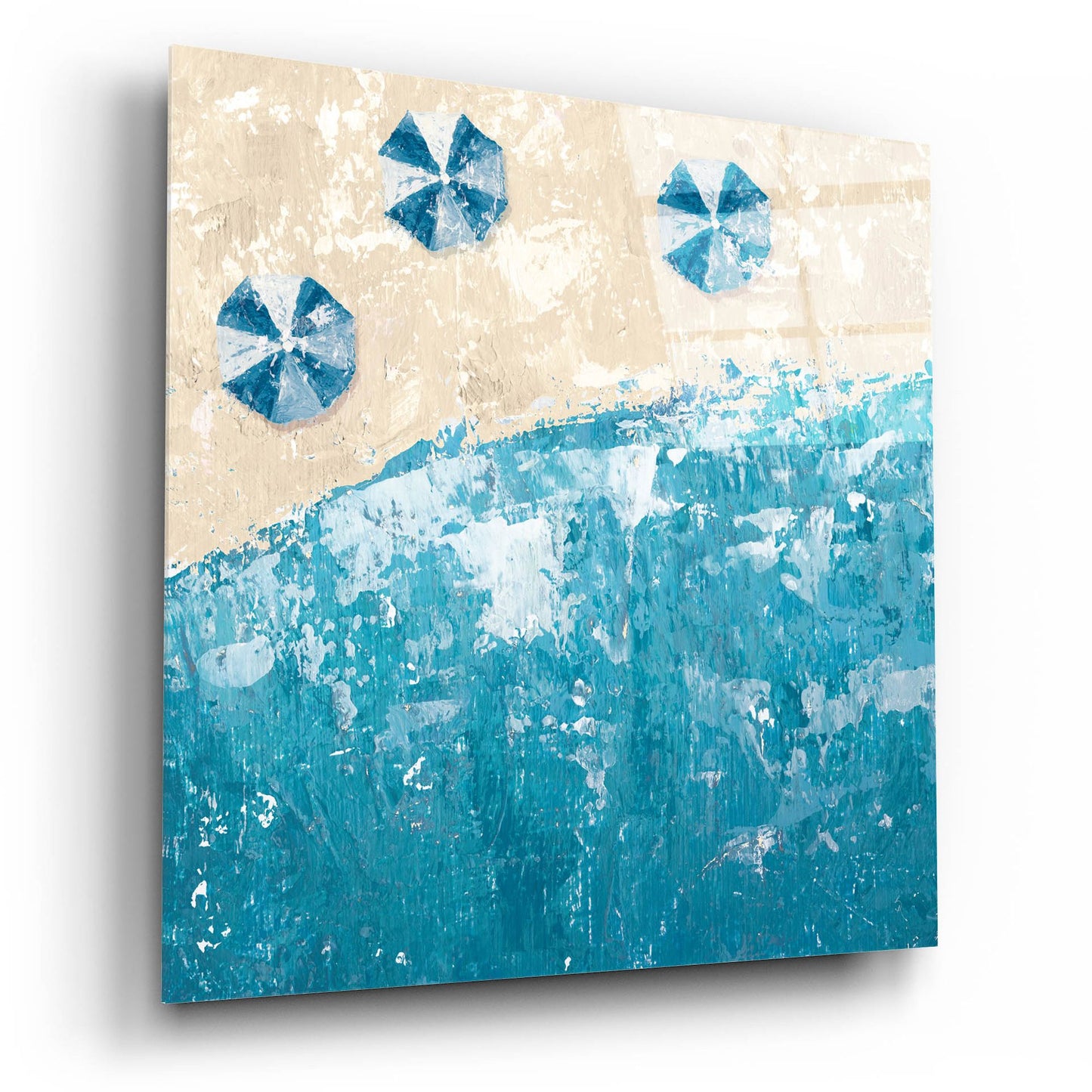 Epic Art 'Beach Days Blue' by Sarah Adams, Acrylic Glass Wall Art,12x12