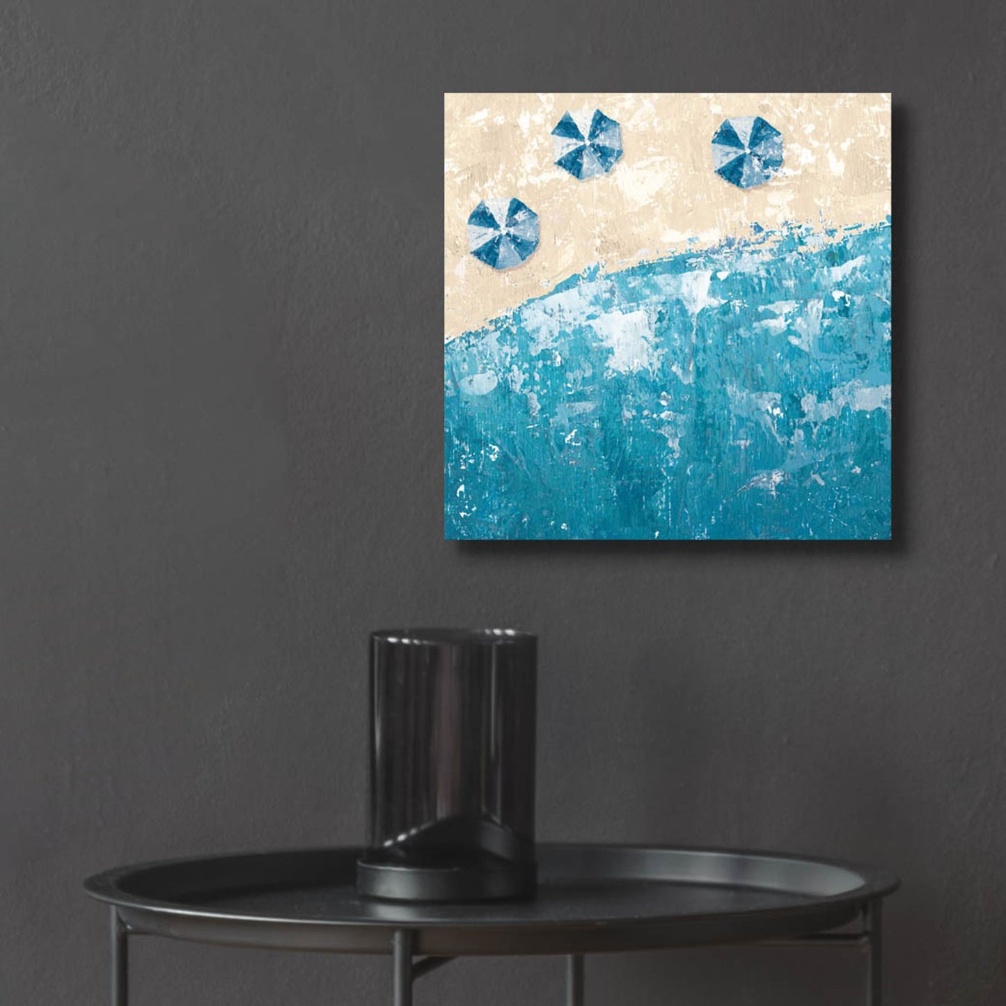 Epic Art 'Beach Days Blue' by Sarah Adams, Acrylic Glass Wall Art,12x12