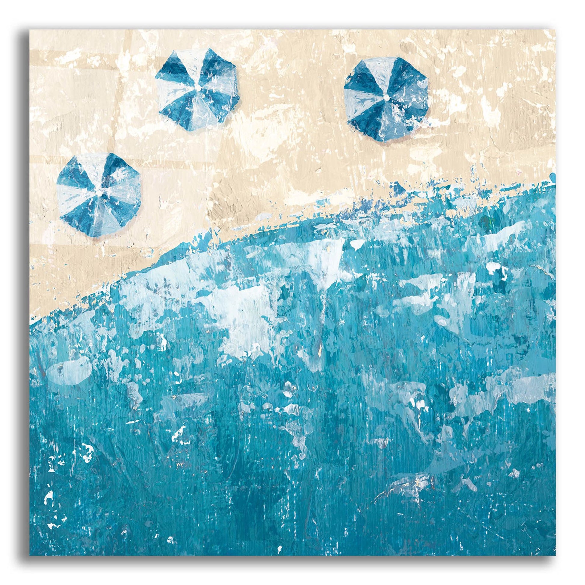 Epic Art 'Beach Days Blue' by Sarah Adams, Acrylic Glass Wall Art