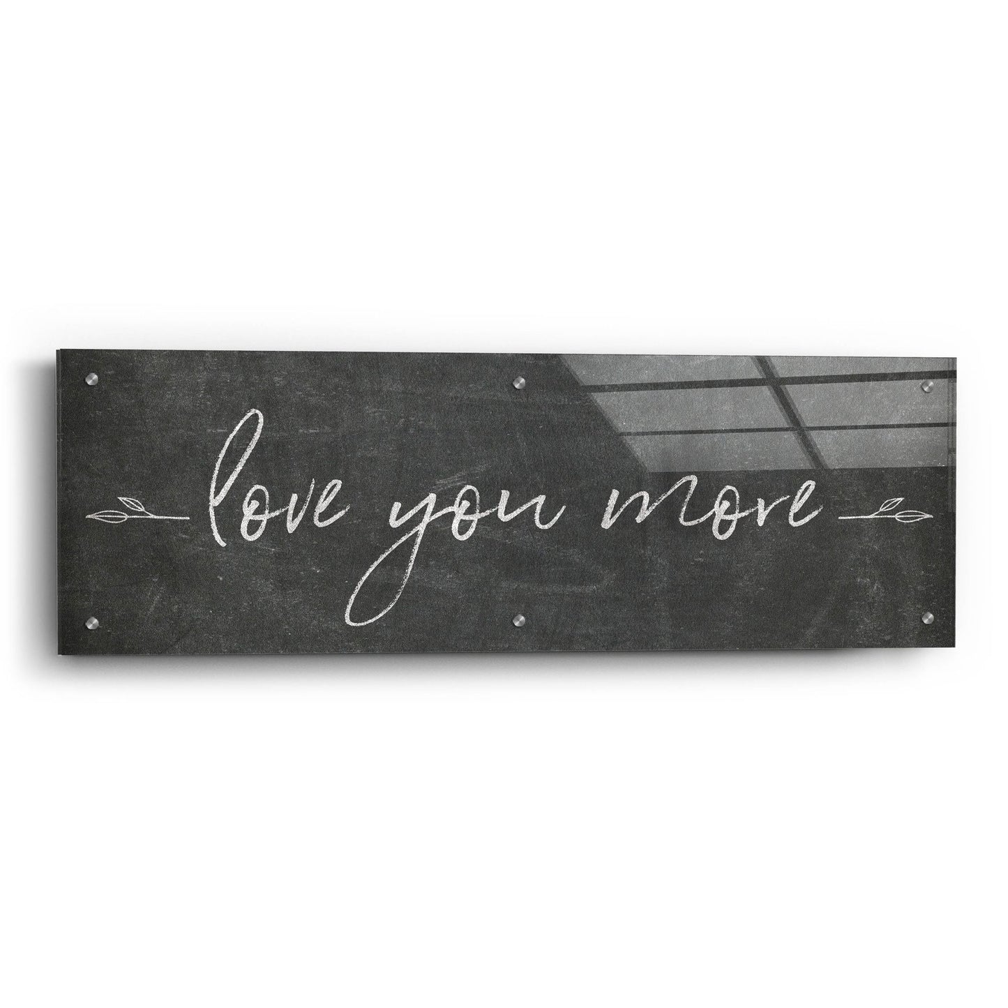 Epic Art 'Love You More' by Sarah Adams, Acrylic Glass Wall Art,36x12