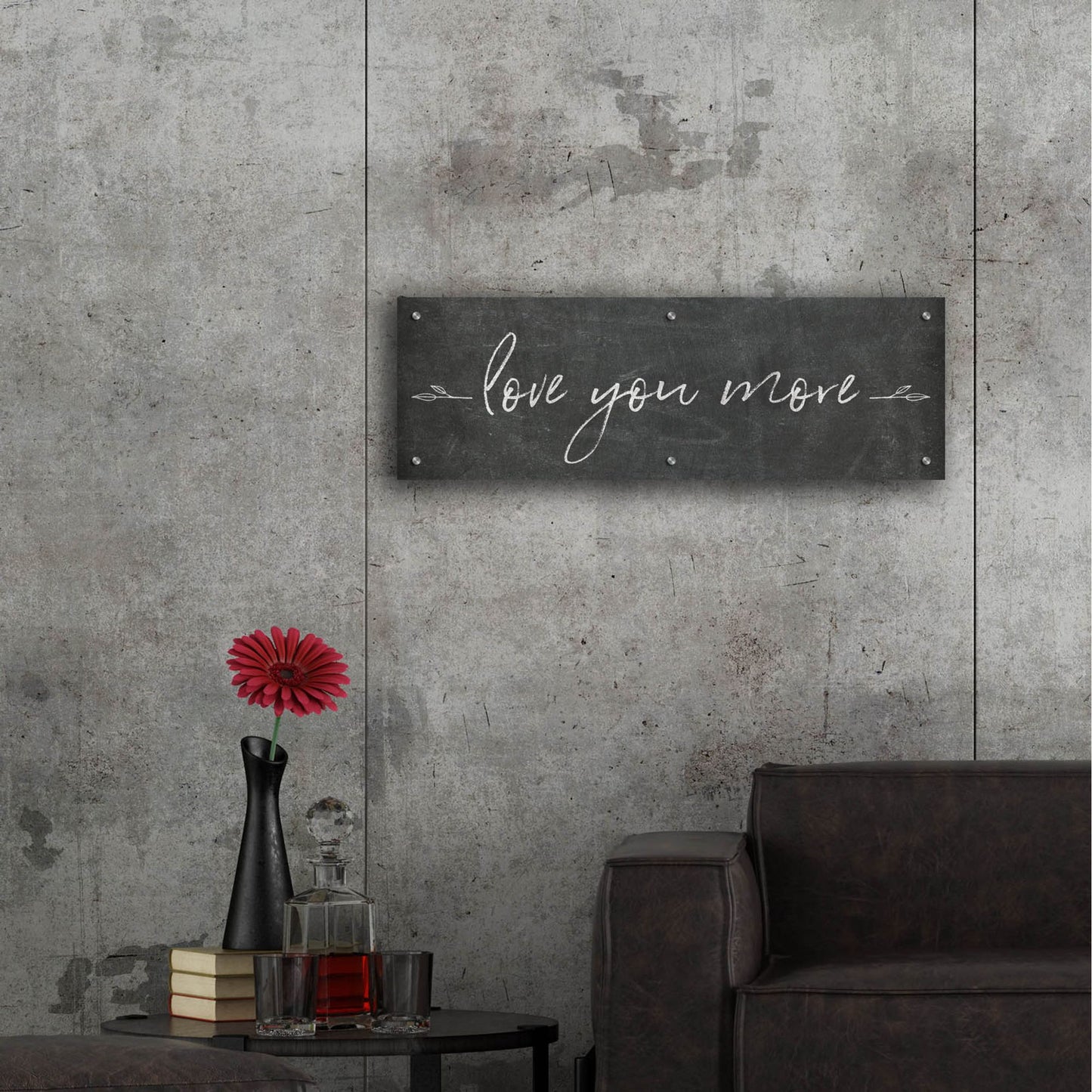 Epic Art 'Love You More' by Sarah Adams, Acrylic Glass Wall Art,36x12