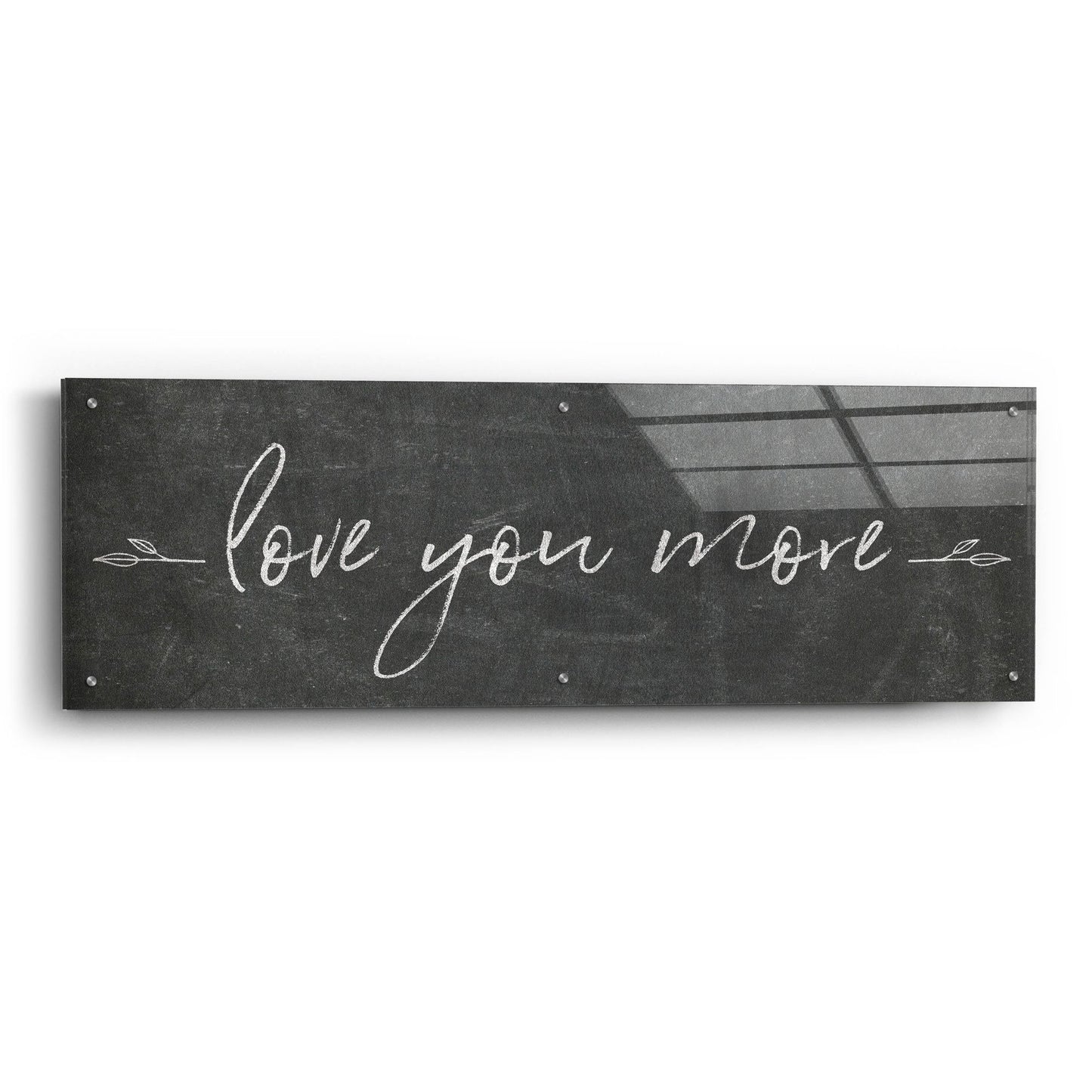 Epic Art 'Love You More' by Sarah Adams, Acrylic Glass Wall Art,48x16