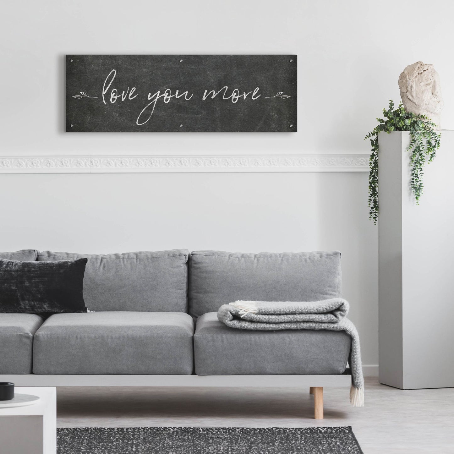 Epic Art 'Love You More' by Sarah Adams, Acrylic Glass Wall Art,48x16