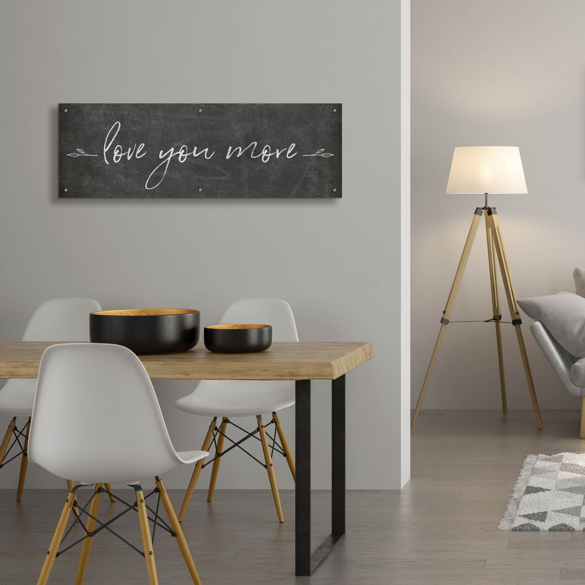 Epic Art 'Love You More' by Sarah Adams, Acrylic Glass Wall Art,48x16