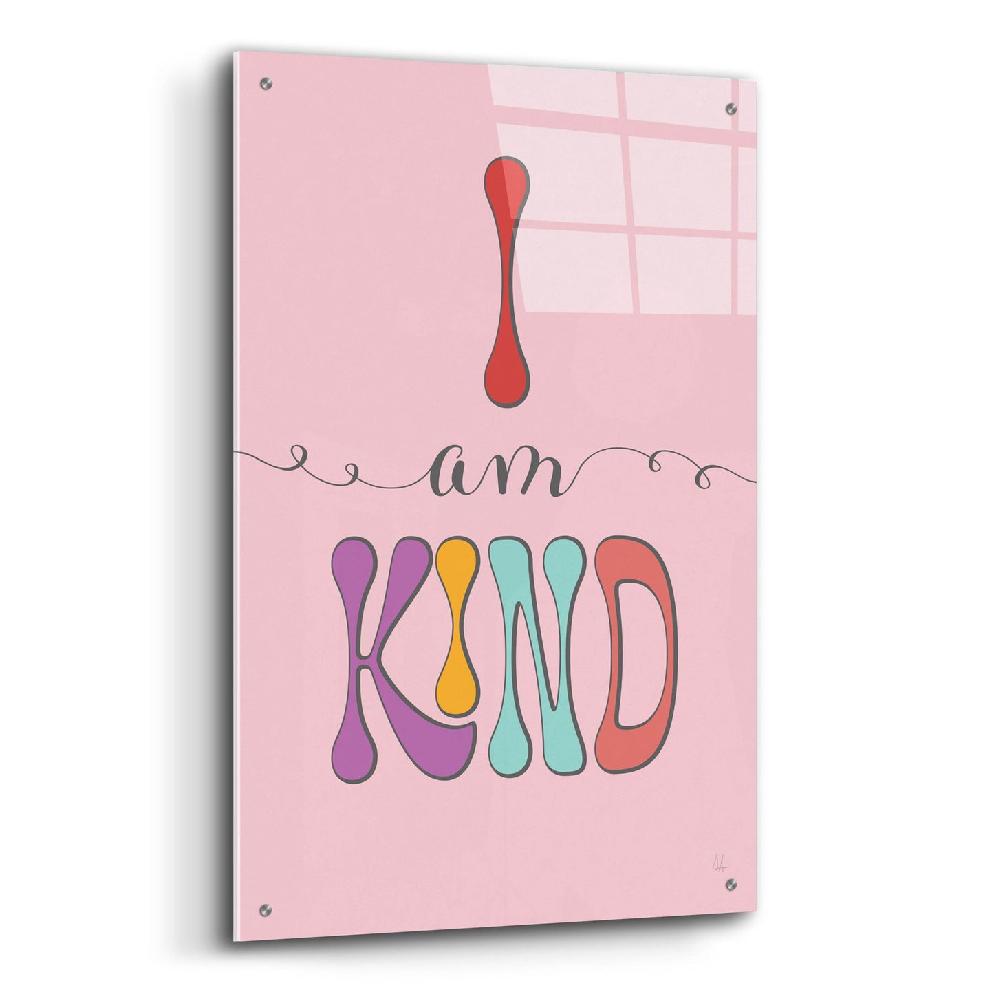 Epic Art 'I Am Kind' by Sarah Adams, Acrylic Glass Wall Art,24x36