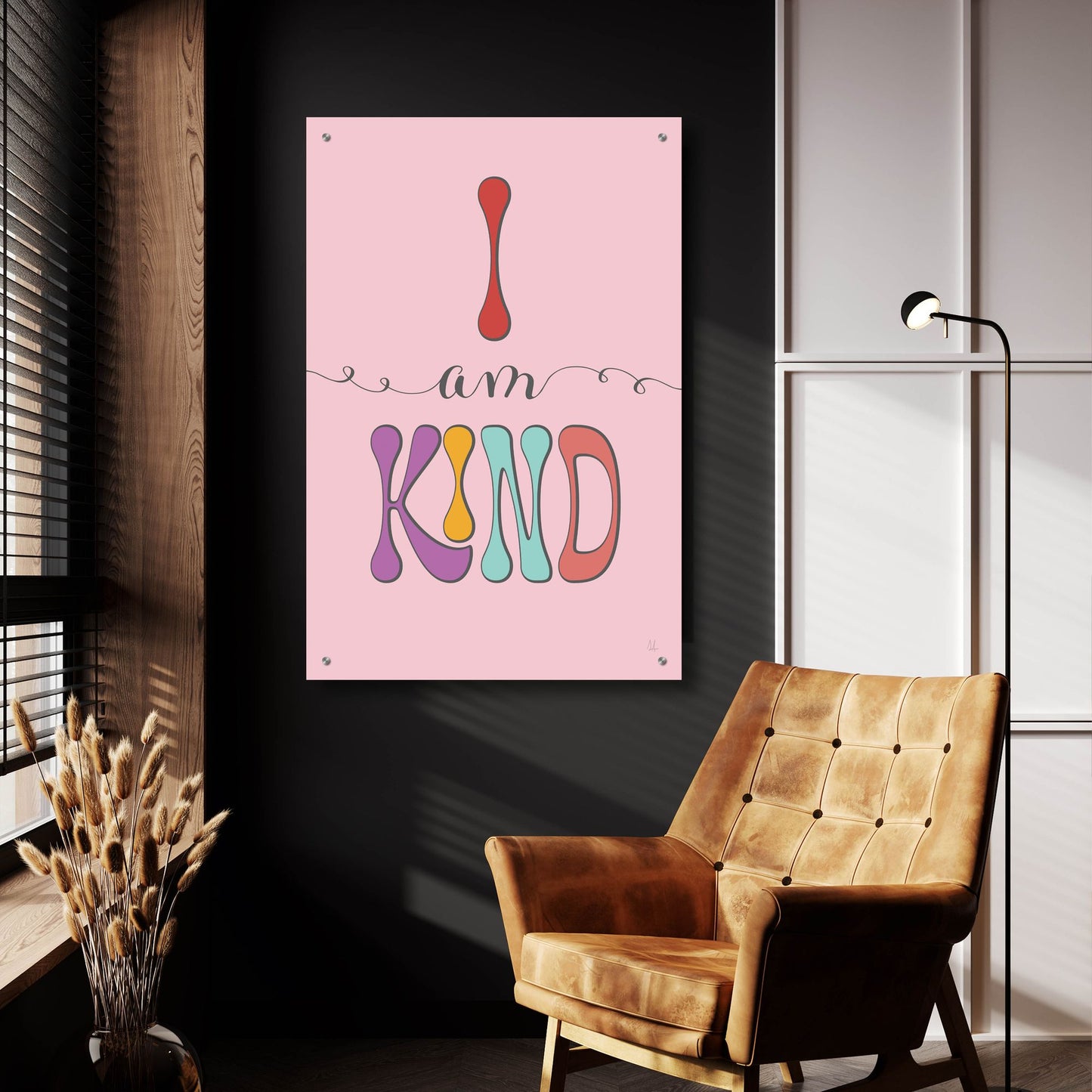 Epic Art 'I Am Kind' by Sarah Adams, Acrylic Glass Wall Art,24x36