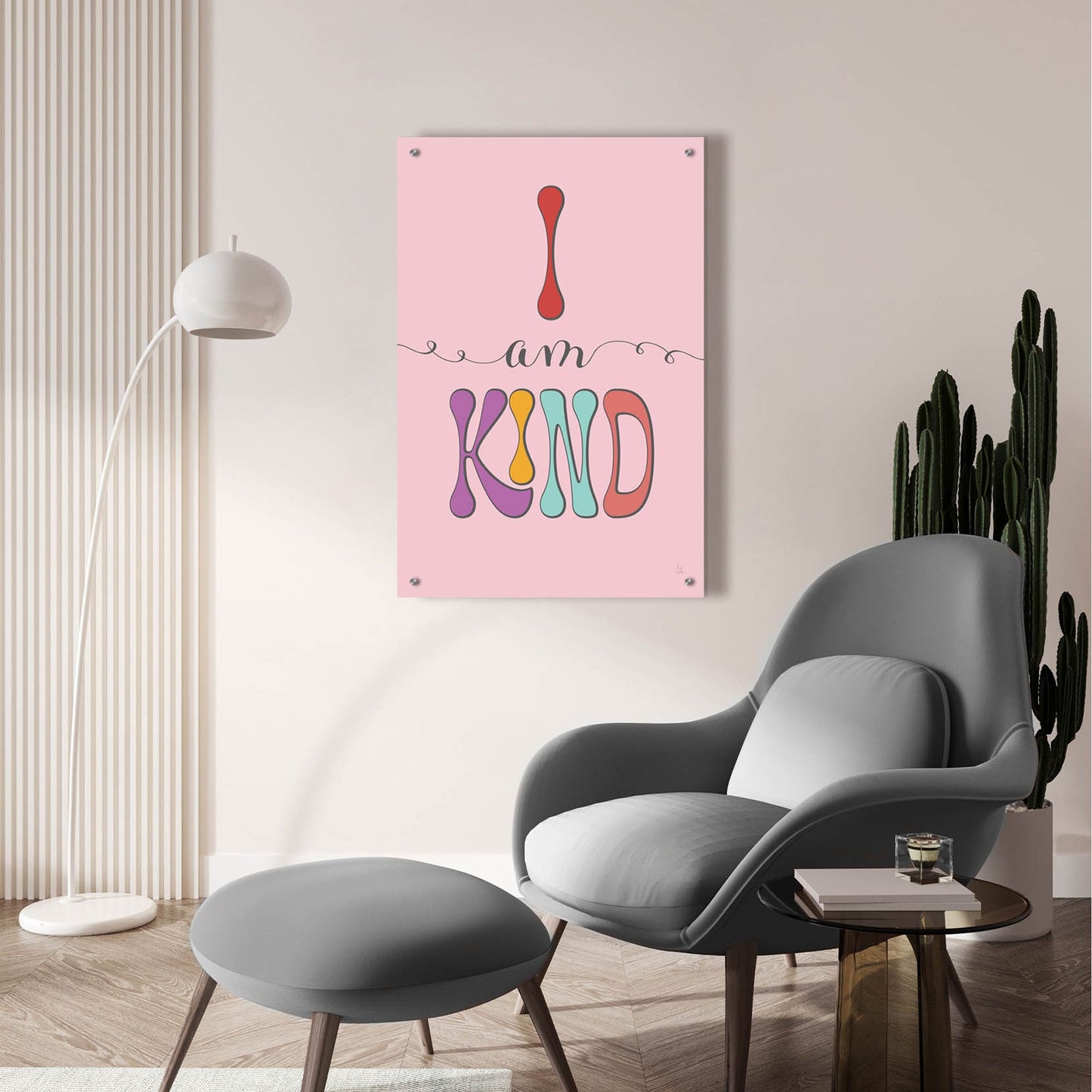 Epic Art 'I Am Kind' by Sarah Adams, Acrylic Glass Wall Art,24x36